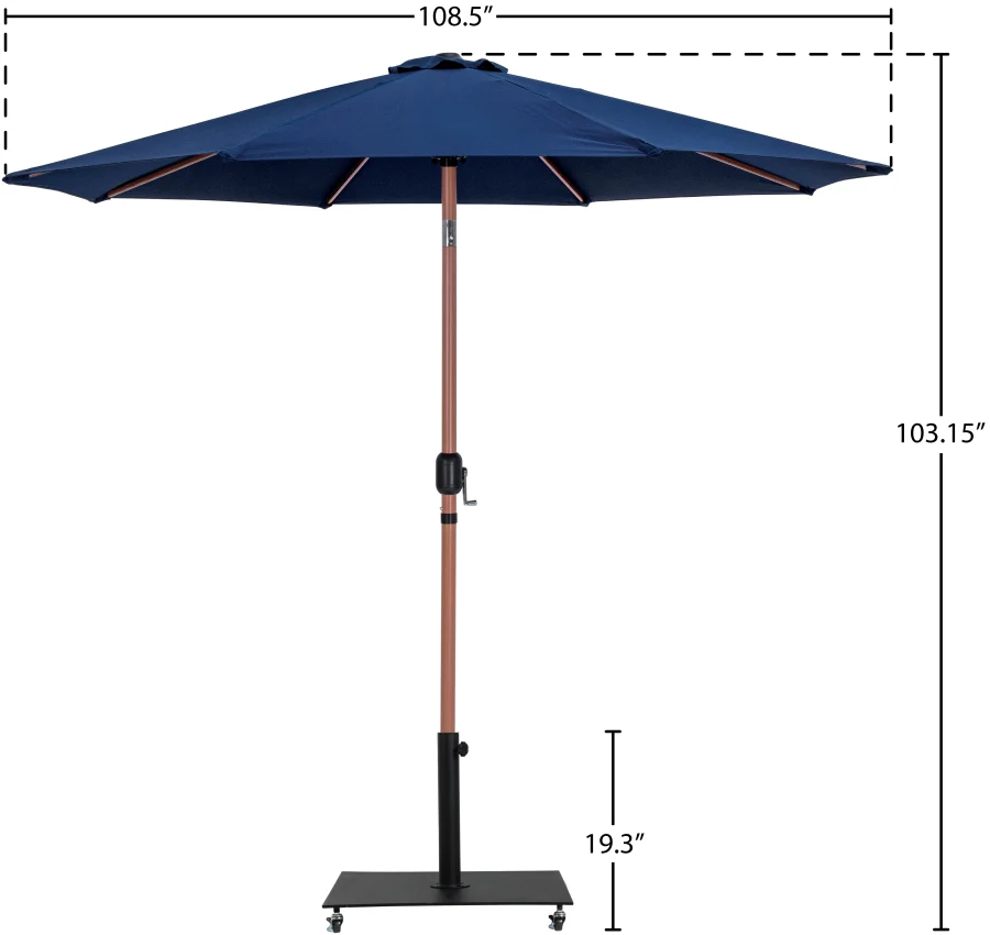 Fiji Water Resistant Fabric And Aluminum Patio Umbrella With Base Set - Image 58