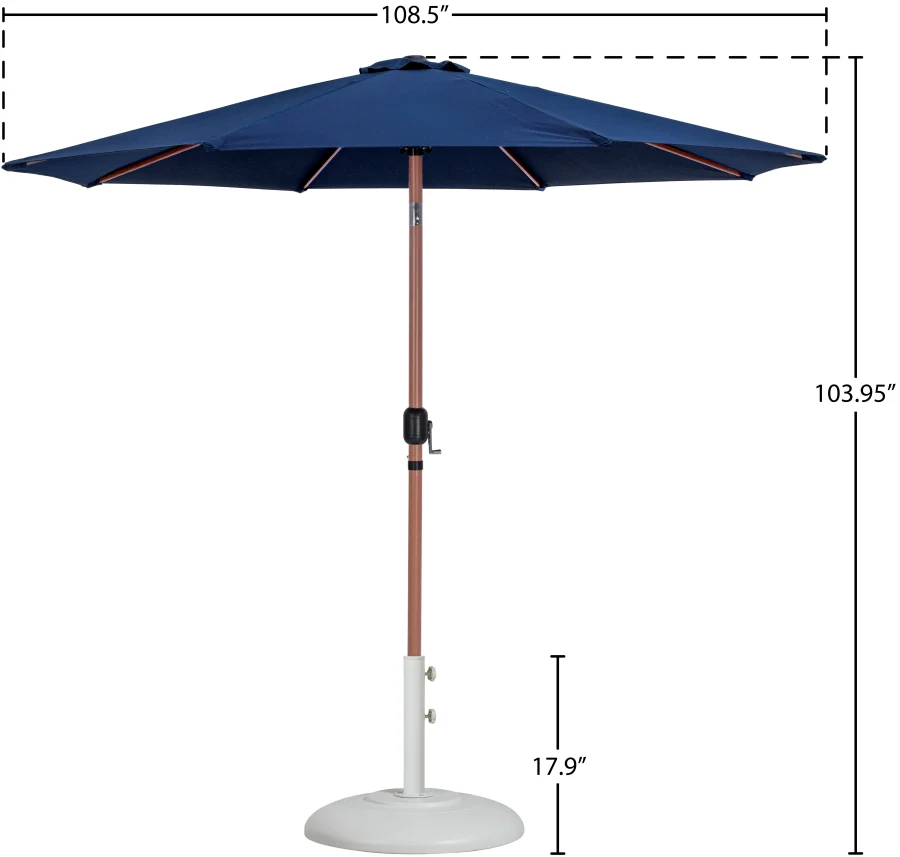 Fiji Water Resistant Fabric And Aluminum Patio Umbrella With Base Set - Image 49
