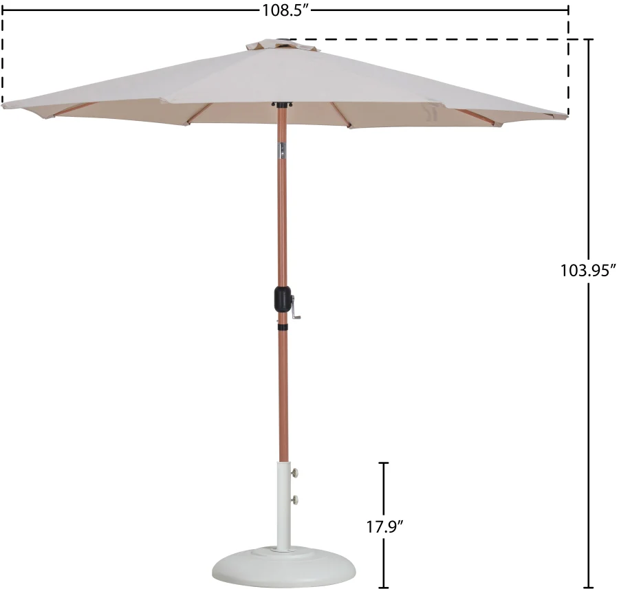 Fiji Water Resistant Fabric And Aluminum Patio Umbrella With Base Set - Image 65