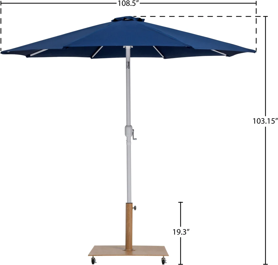 Fiji Water Resistant Fabric And Aluminum Patio Umbrella With Base Set - Image 79