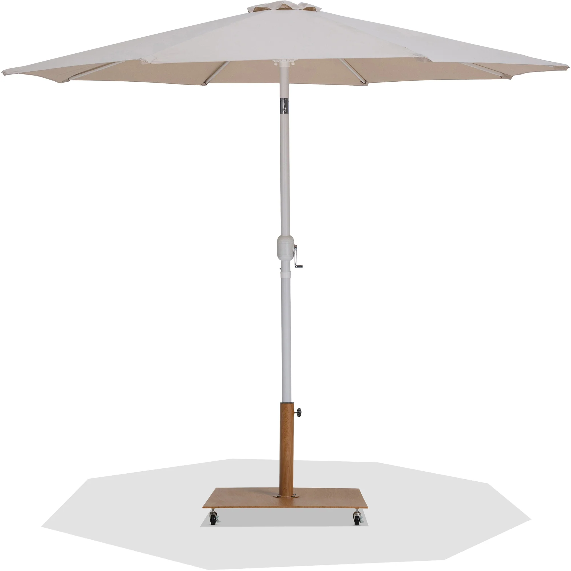 Fiji Water Resistant Fabric And Aluminum Patio Umbrella With Base Set - Image 81