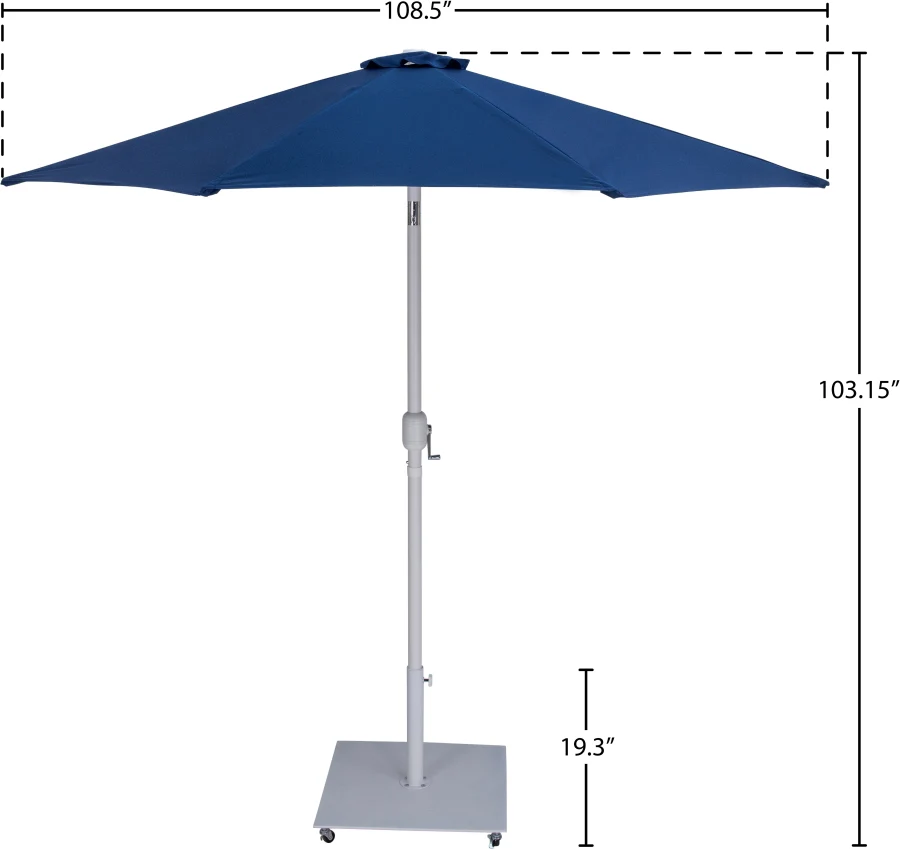 Fiji Water Resistant Fabric And Aluminum Patio Umbrella With Base Set - Image 79