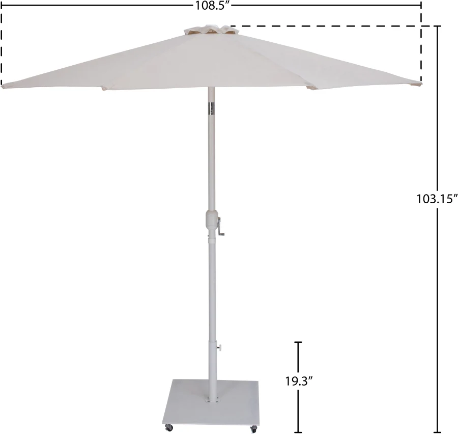 Fiji Water Resistant Fabric And Aluminum Patio Umbrella With Base Set - Image 99