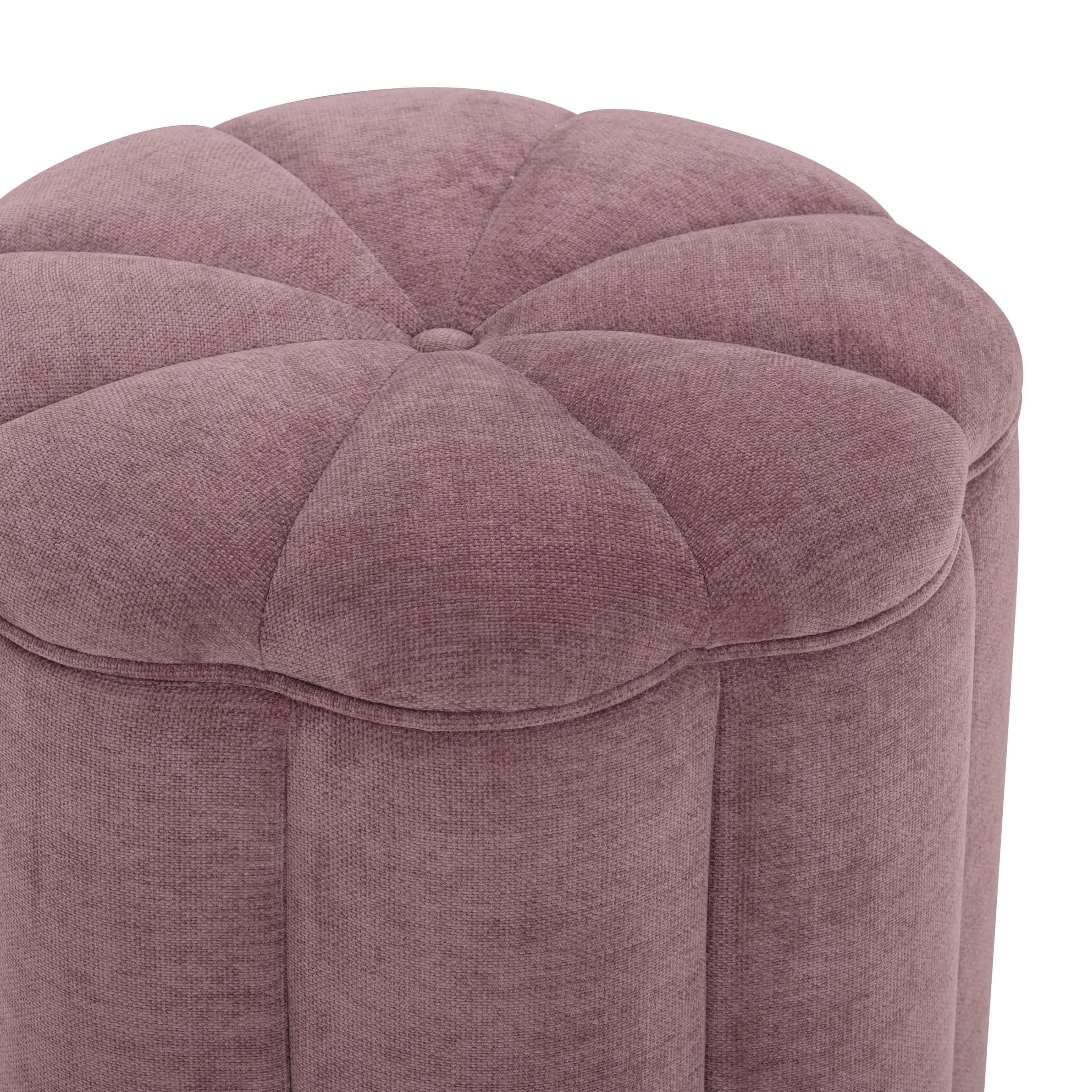 Fleur Textured Performance Velvet Storage Ottoman - Image 4