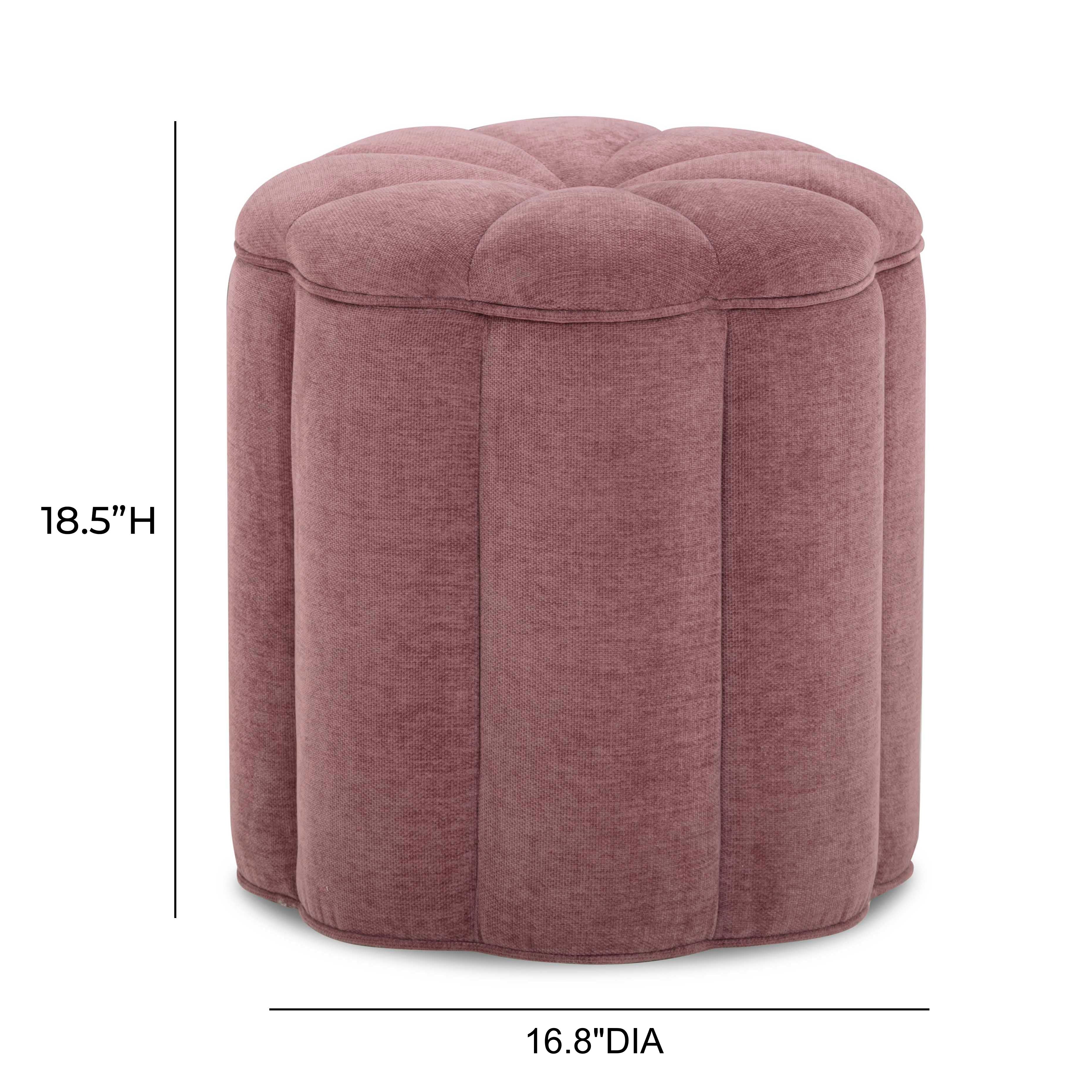 Fleur Textured Performance Velvet Storage Ottoman - Image 6