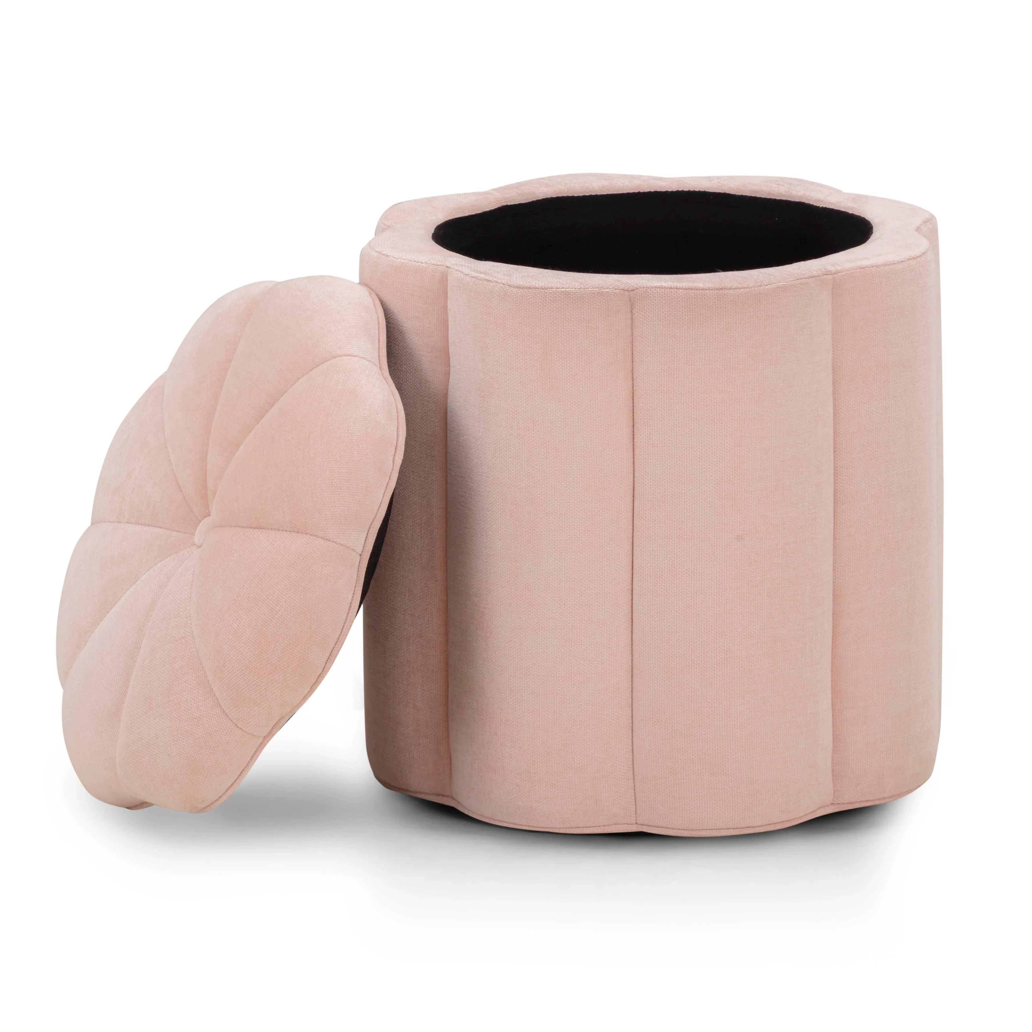 Fleur Textured Performance Velvet Storage Ottoman - Image 9