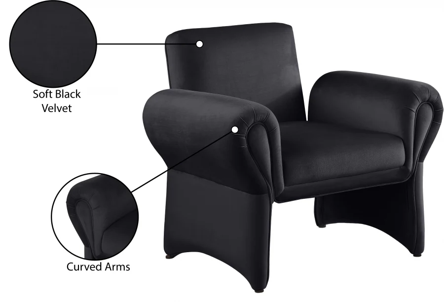 Fleurette Velvet Upholstered Accent Chair - Image 9