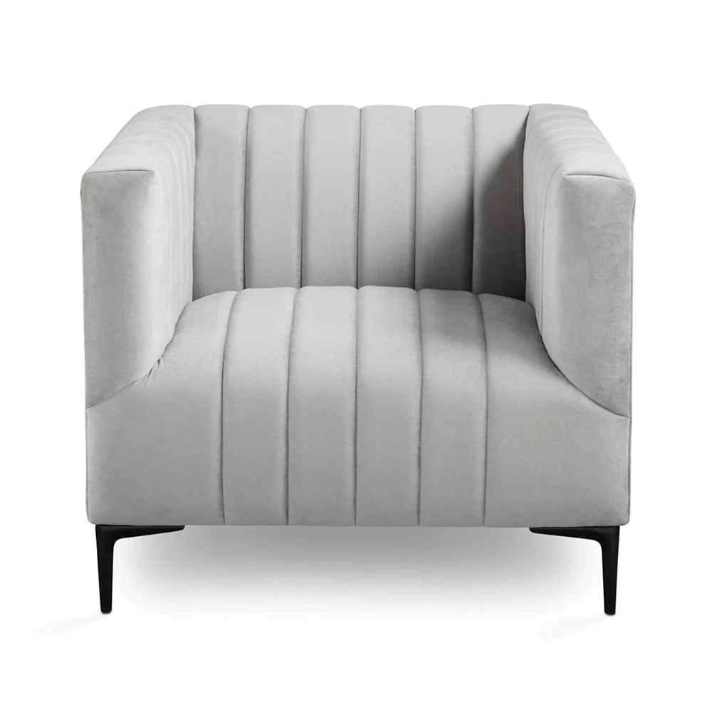 Florian Accent Chair: Grey Velvet - Image 2