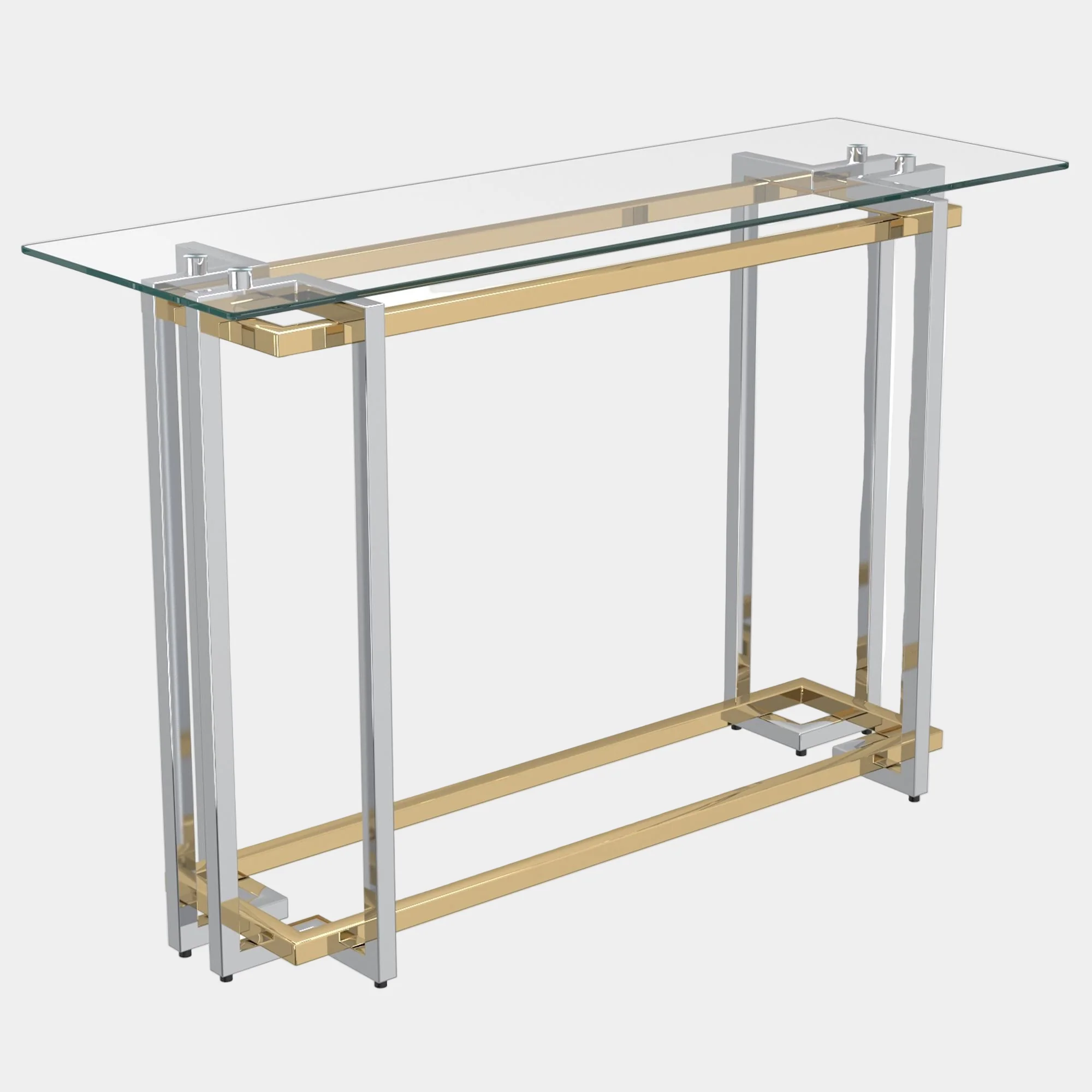 Florina Console Table in Silver and Gold