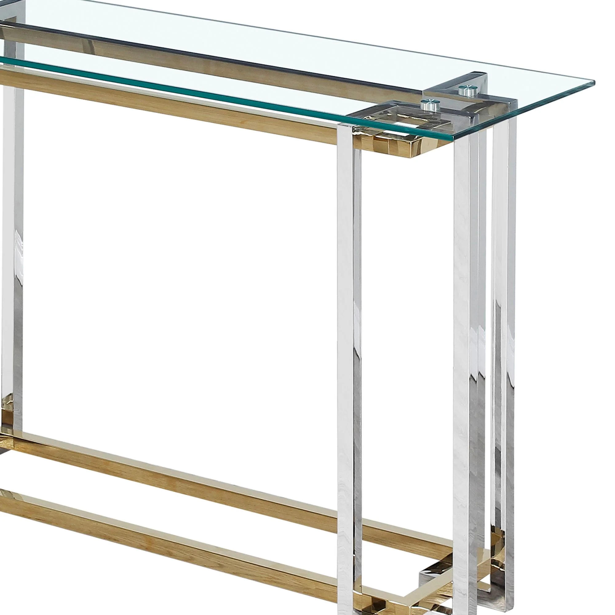 Florina Console Table in Silver and Gold - Image 7