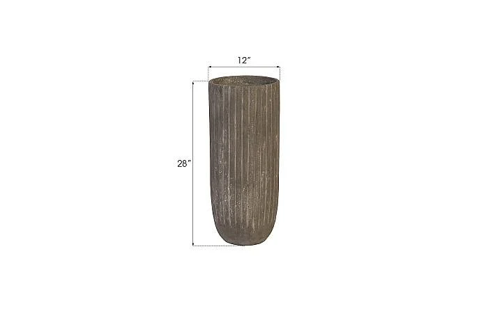 Fluted Planter, Medium, Gray - Image 4