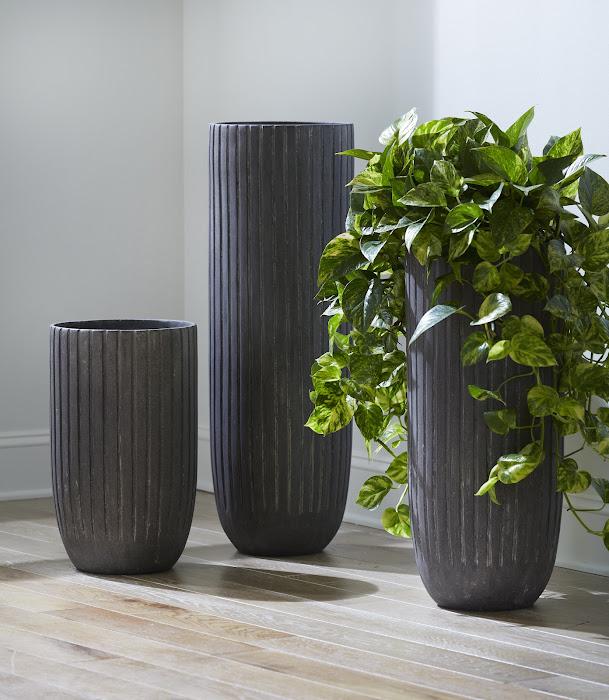 Fluted Planter, Medium, Gray - Image 5