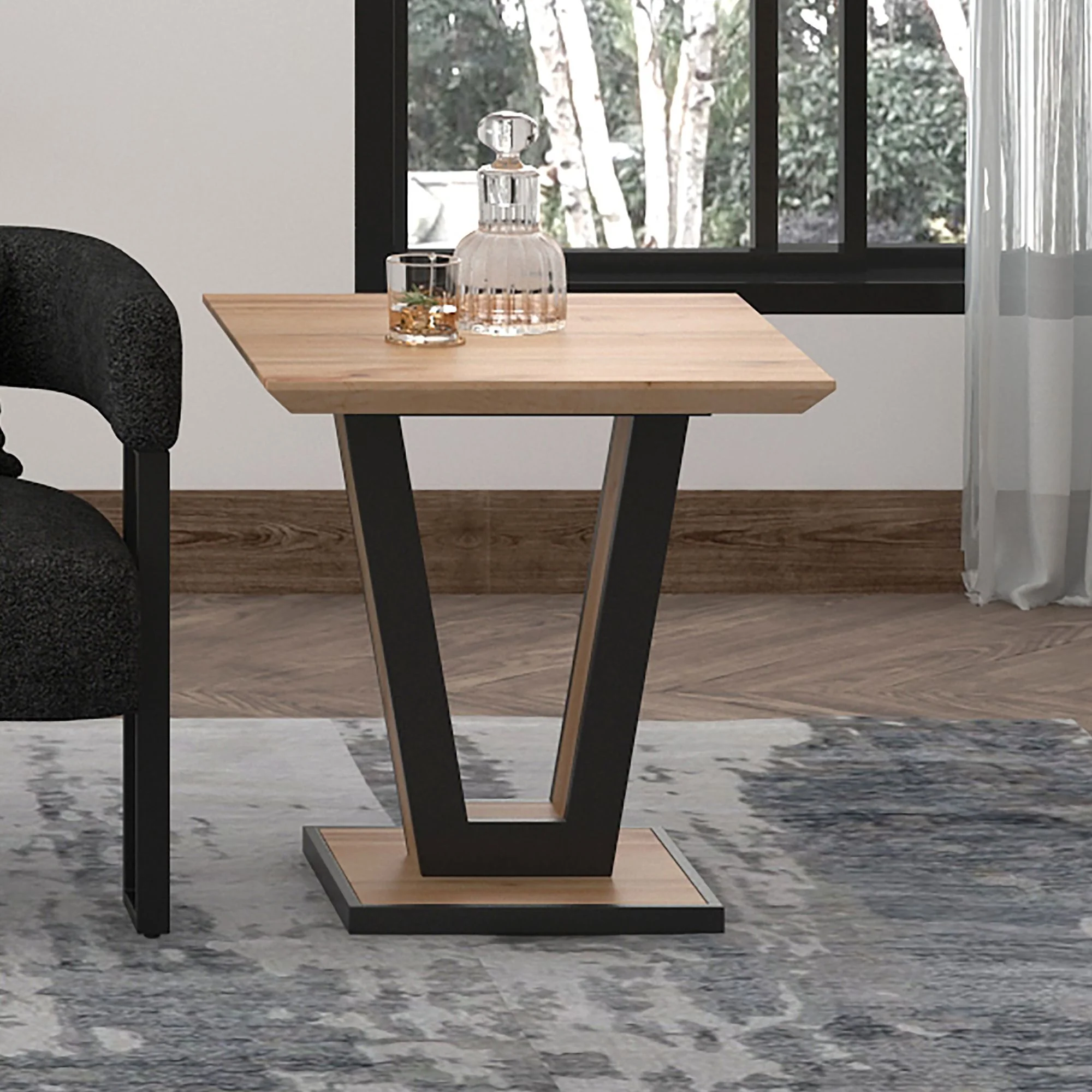 Forna Accent Table in Natural and Black - Image 2