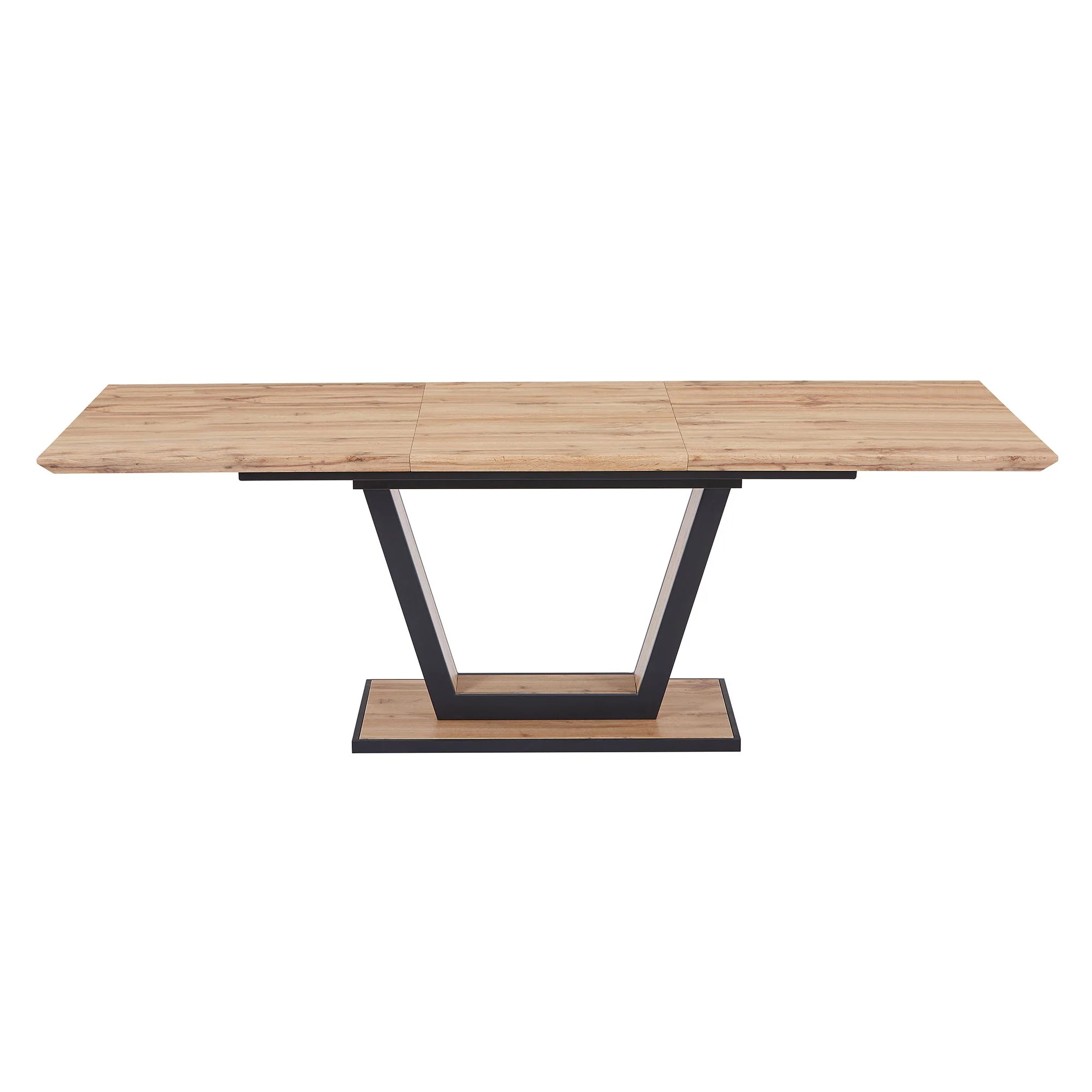 Forna/Cortez 7pc Dining Set in Natural Table with Black Chair - Image 2