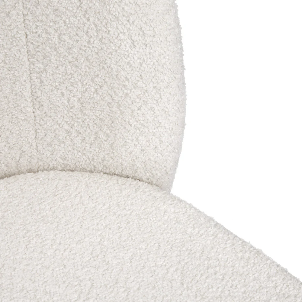 Fortina Dining Chair White Fur Fabric with Gold Legs - Image 8