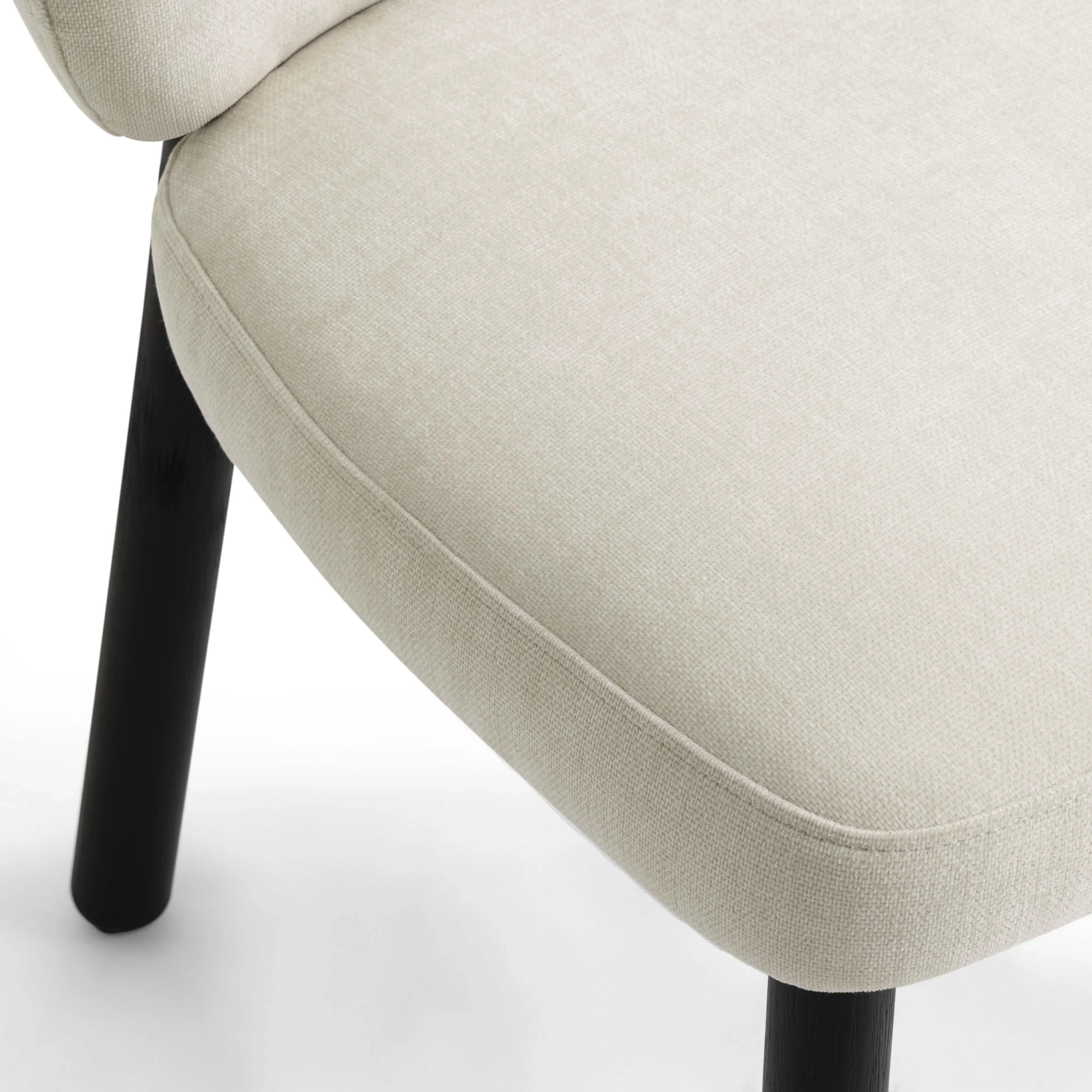 Foxy Cream Performance Basketweave Chenille Dining Chair - Image 7