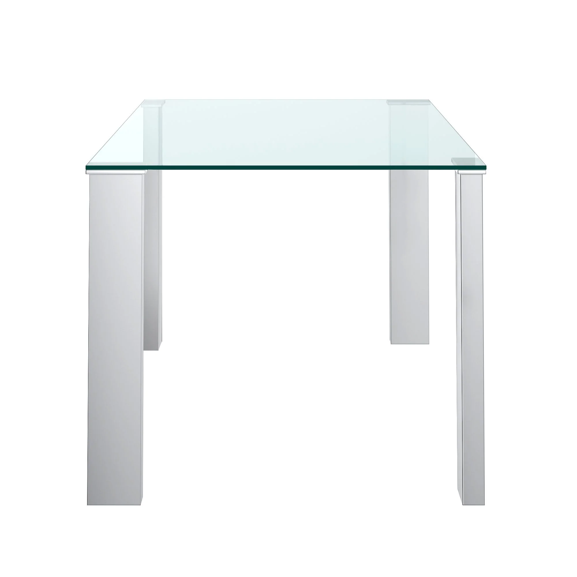 Frankfurt/Maxim 5pc Dining Set in Chrome with White Chair - Image 3