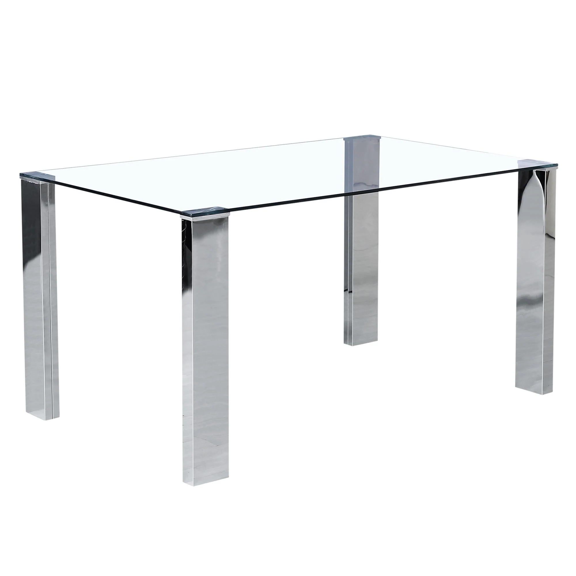 Frankfurt/Maxim 5pc Dining Set in Chrome with White Chair - Image 5