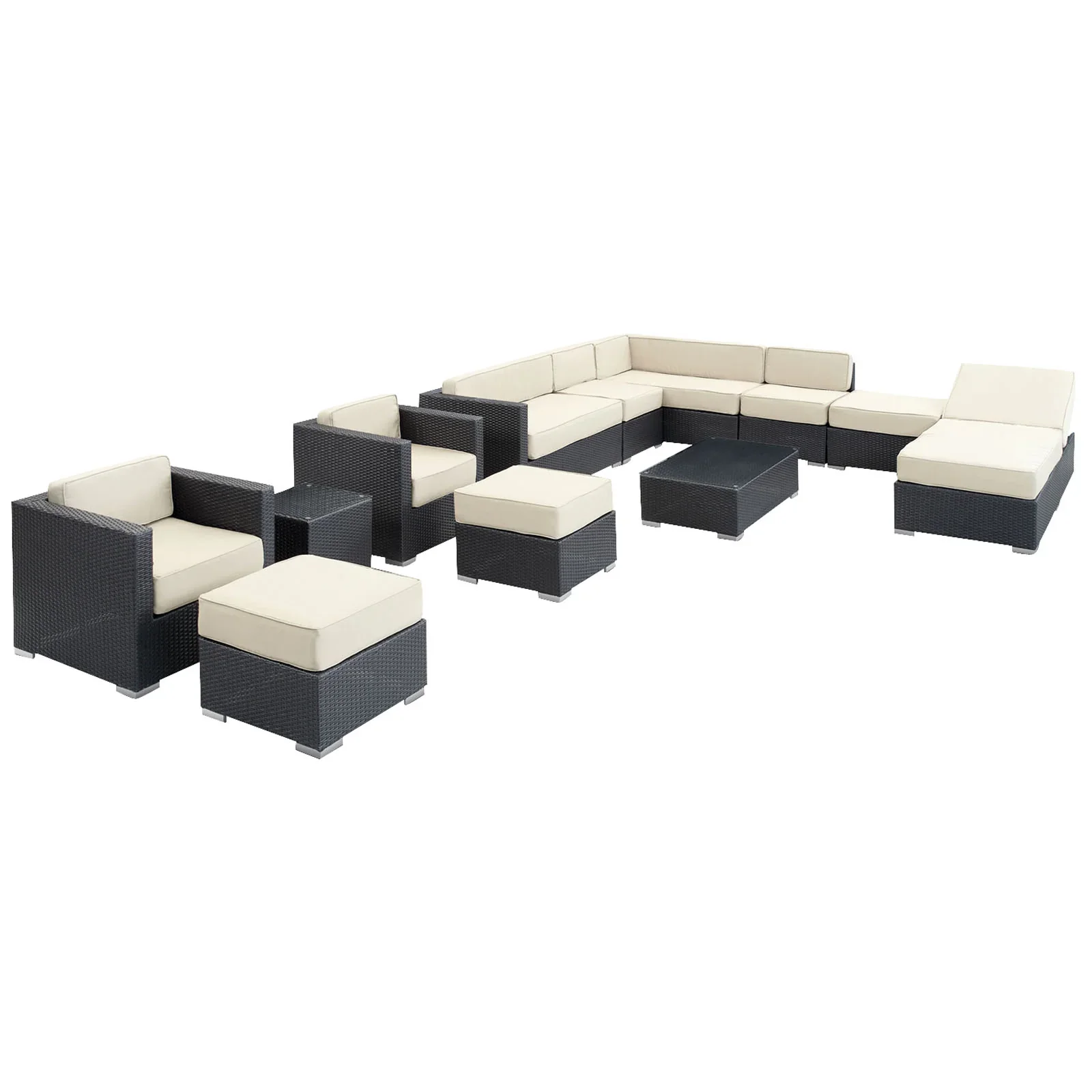 Fusion 12 Piece Outdoor Patio Sectional Set - Image 3