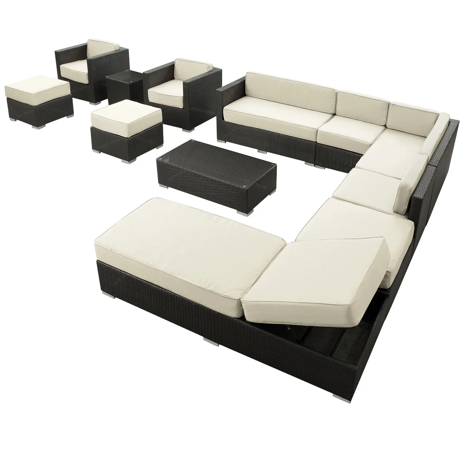 Fusion 12 Piece Outdoor Patio Sectional Set - Image 5