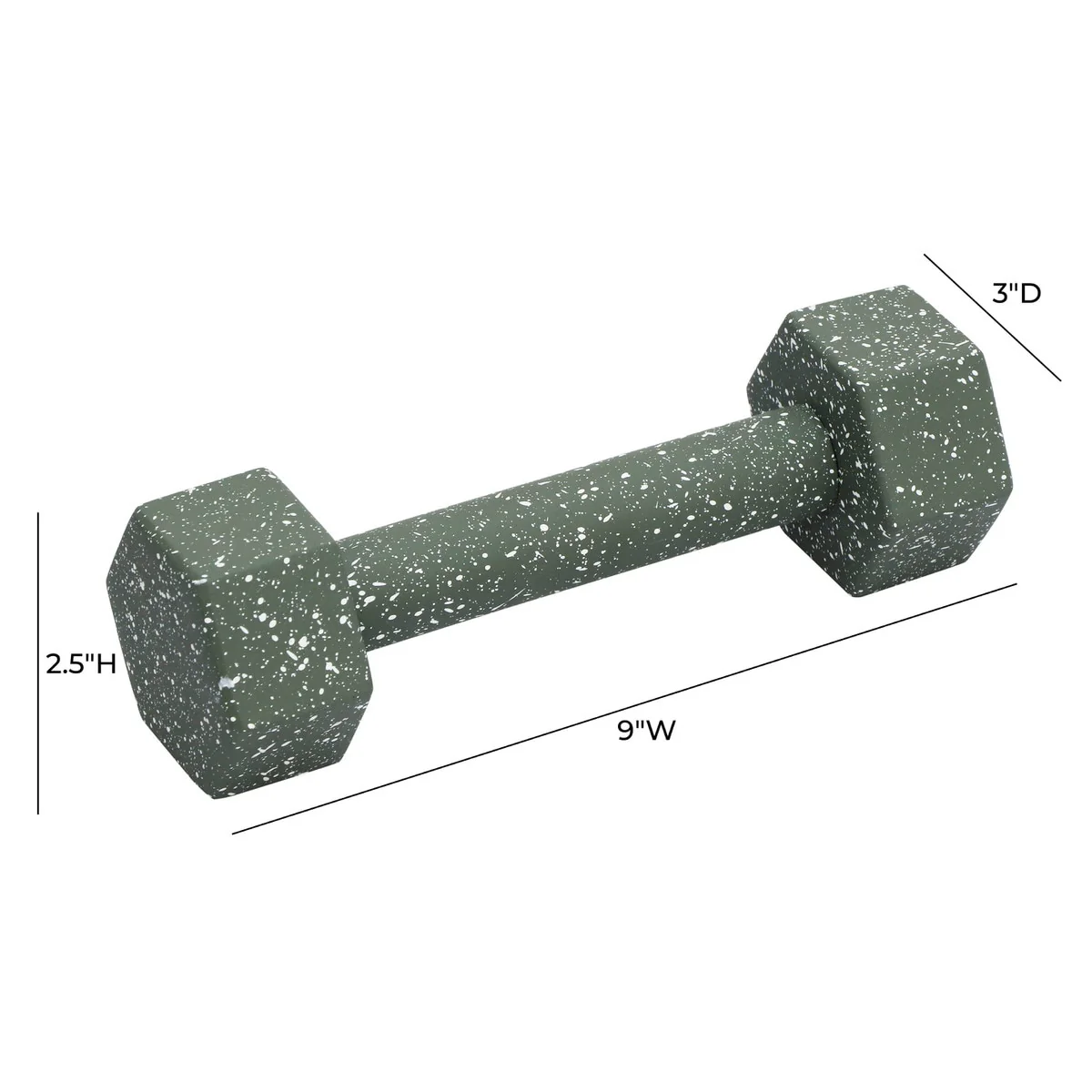 Gabby Speckled Army Green Decorative Dumbbell - Image 4