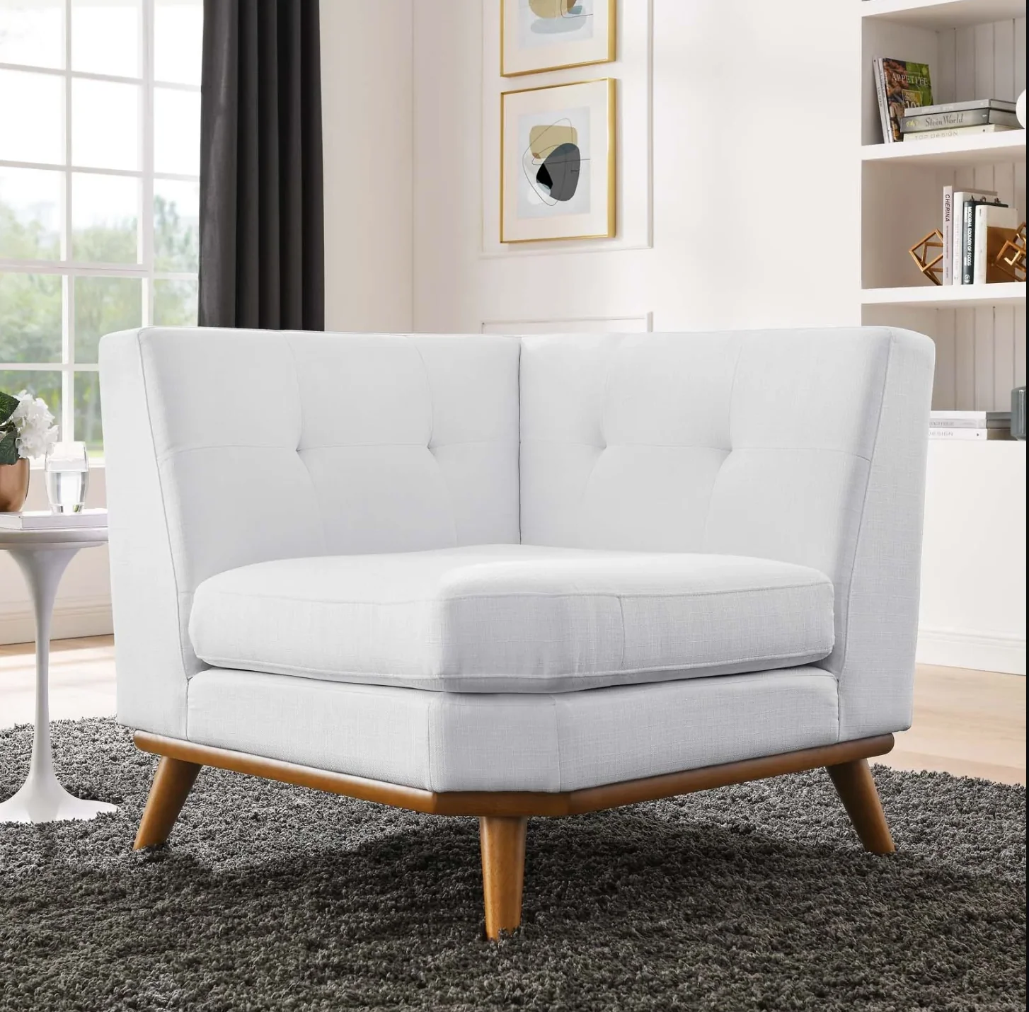 Gage Upholstered Fabric Corner Chair - Image 18