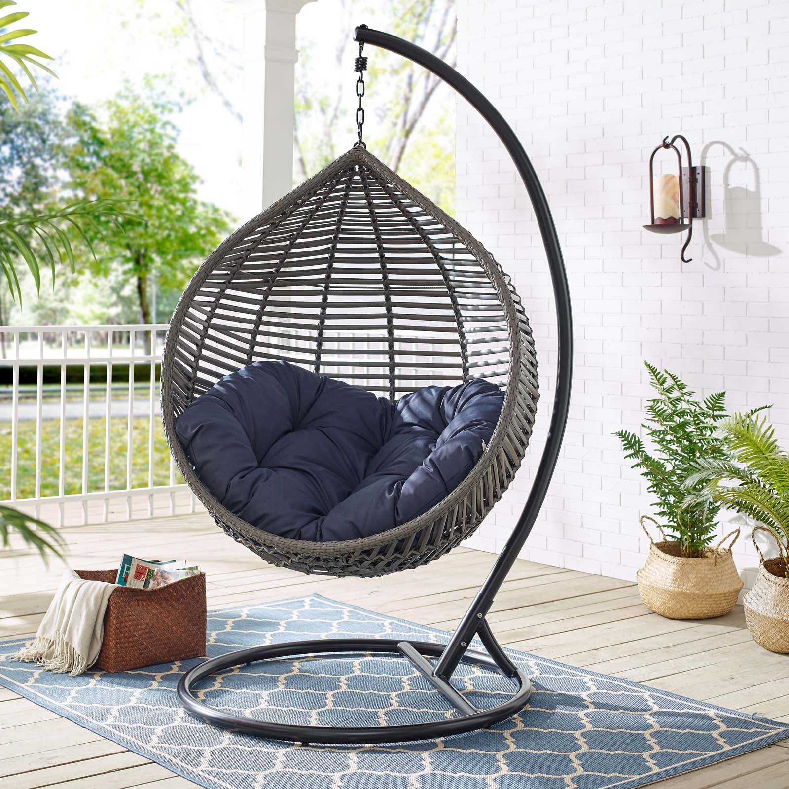 Garner Teardrop Outdoor Patio Swing Chair - Image 14