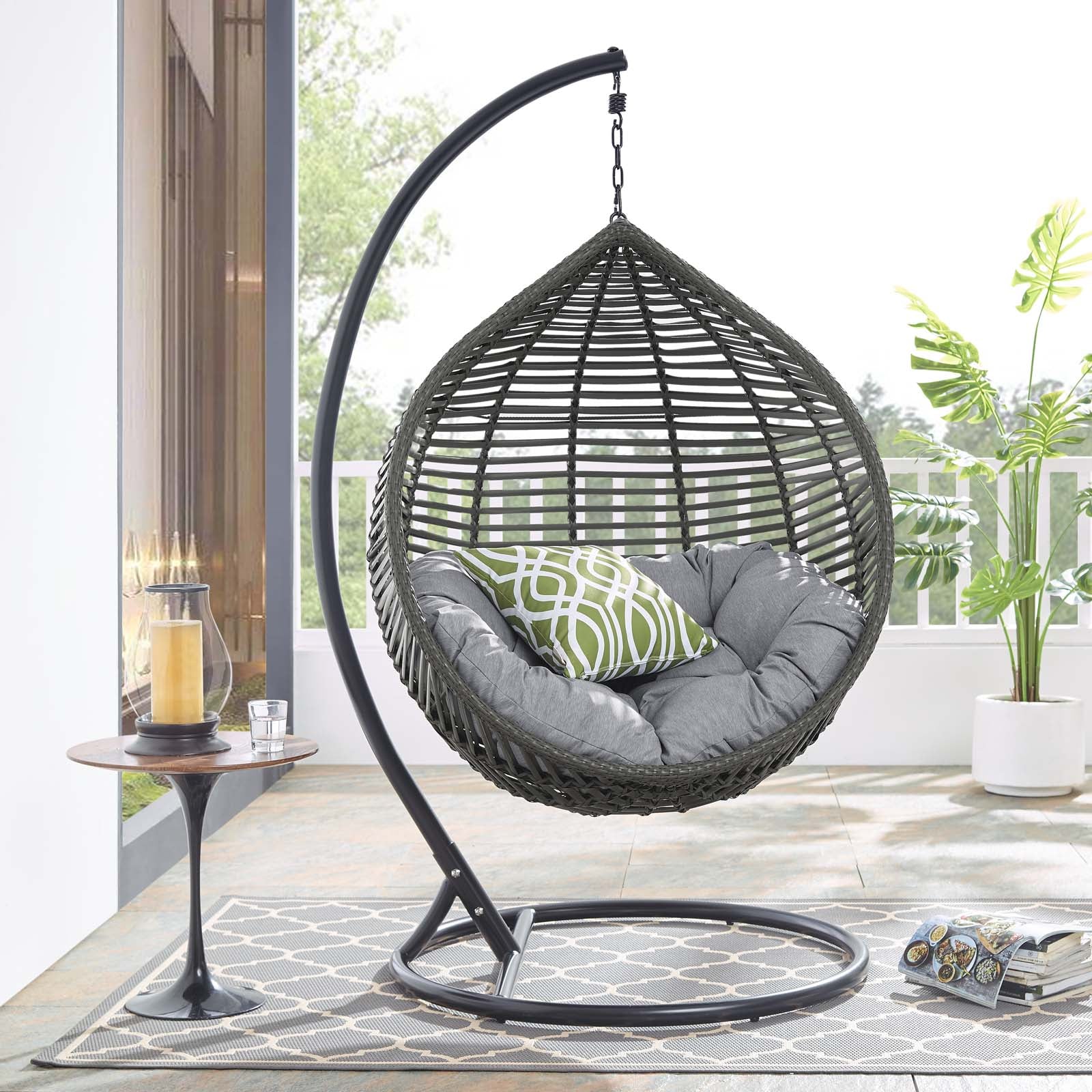 Garner Teardrop Outdoor Patio Swing Chair - Image 2
