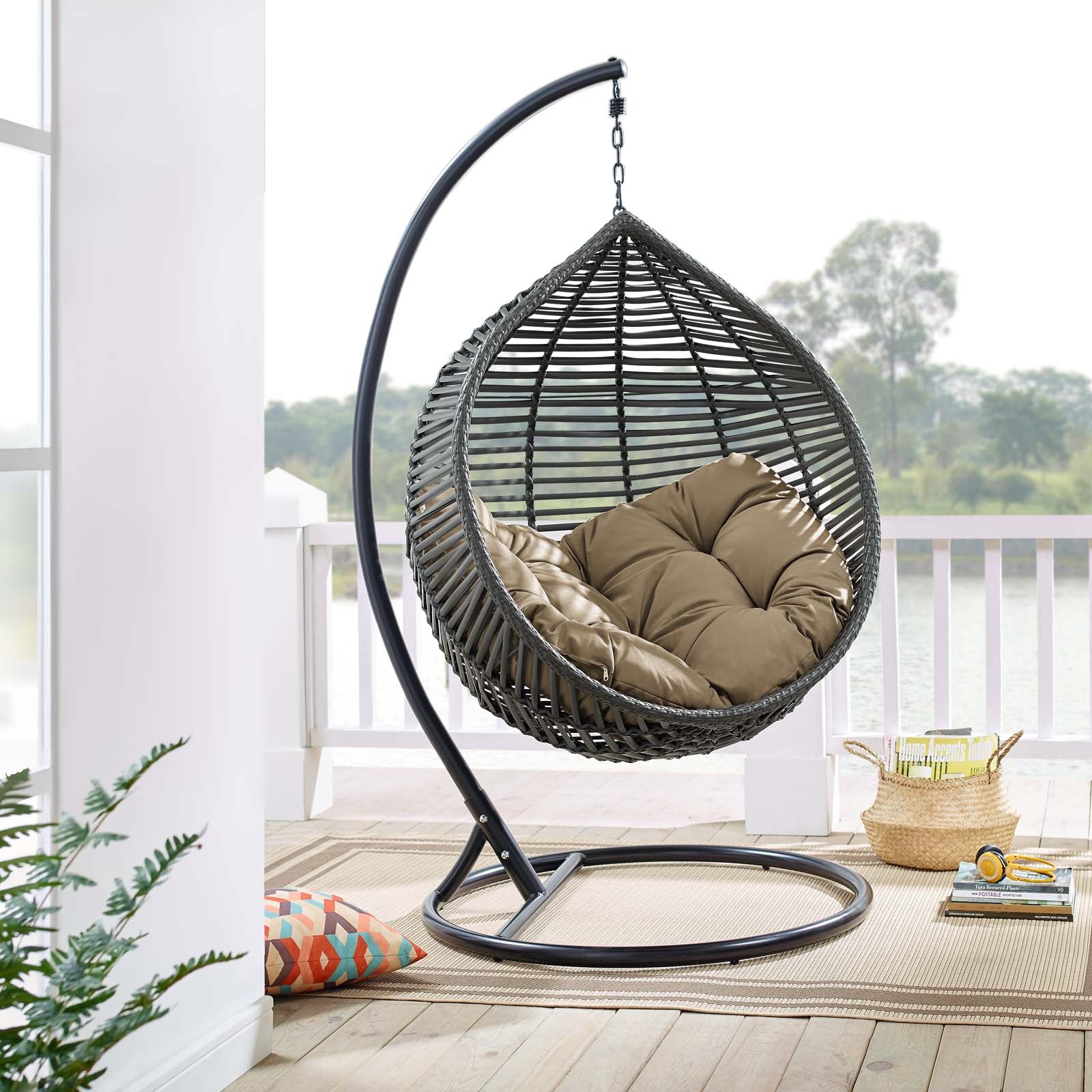 Garner Teardrop Outdoor Patio Swing Chair - Image 8