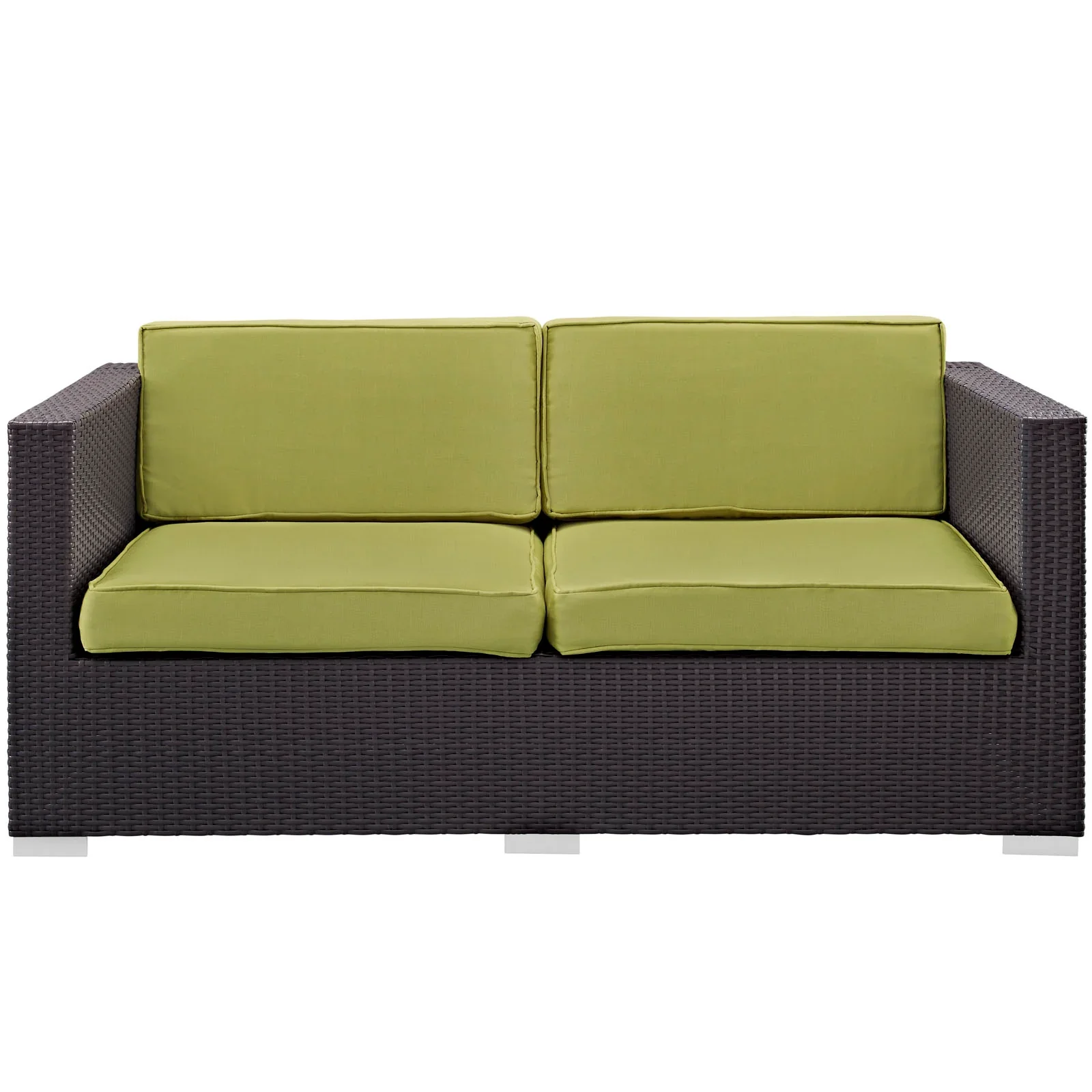 Gather Outdoor Patio Loveseat in Espresso Peridot - Image 2