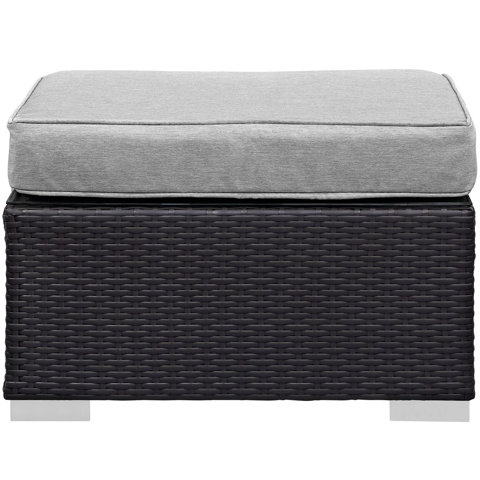 Gather Outdoor Patio Ottoman in Espresso Gray - Image 2