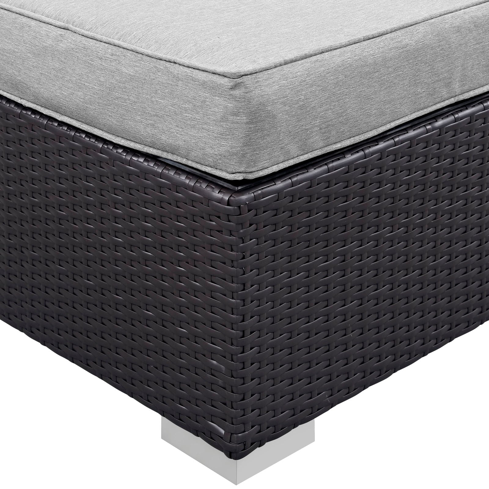 Gather Outdoor Patio Ottoman in Espresso Gray - Image 3