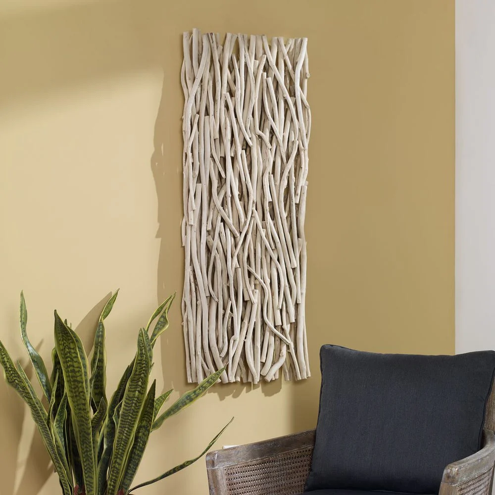 Gathered Teak Wood Wall Decor - Image 12