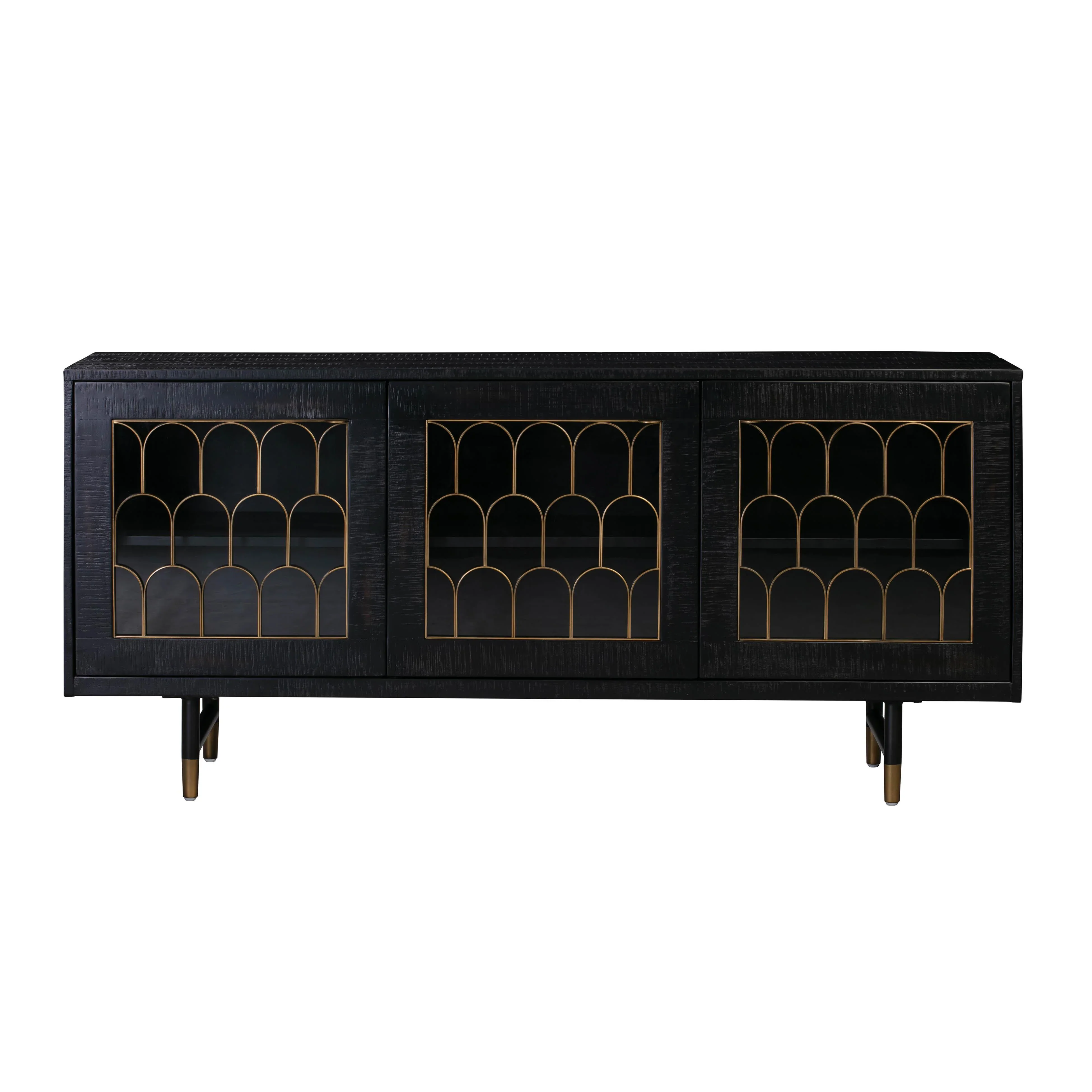 Gatsby 66" Black Acacia Wood Buffet - Image 3