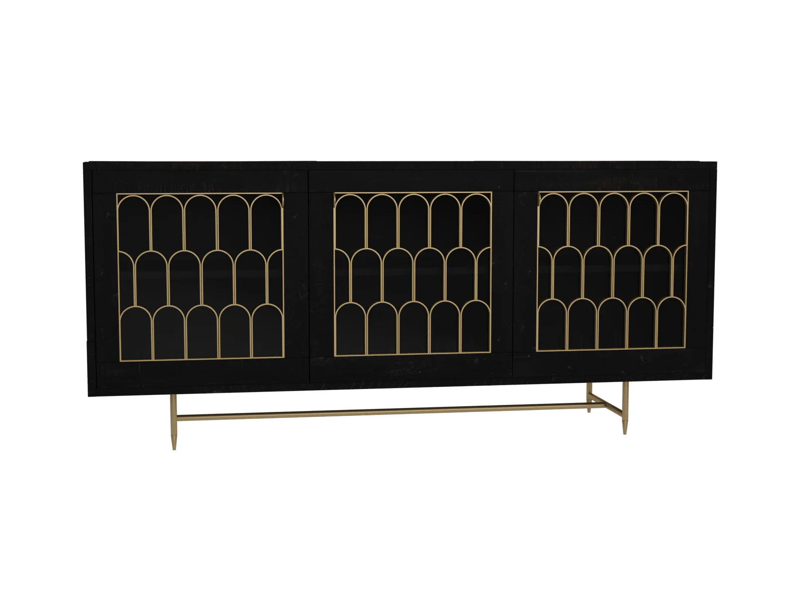 Gatsby 66" Black Acacia Wood Buffet - Image 4