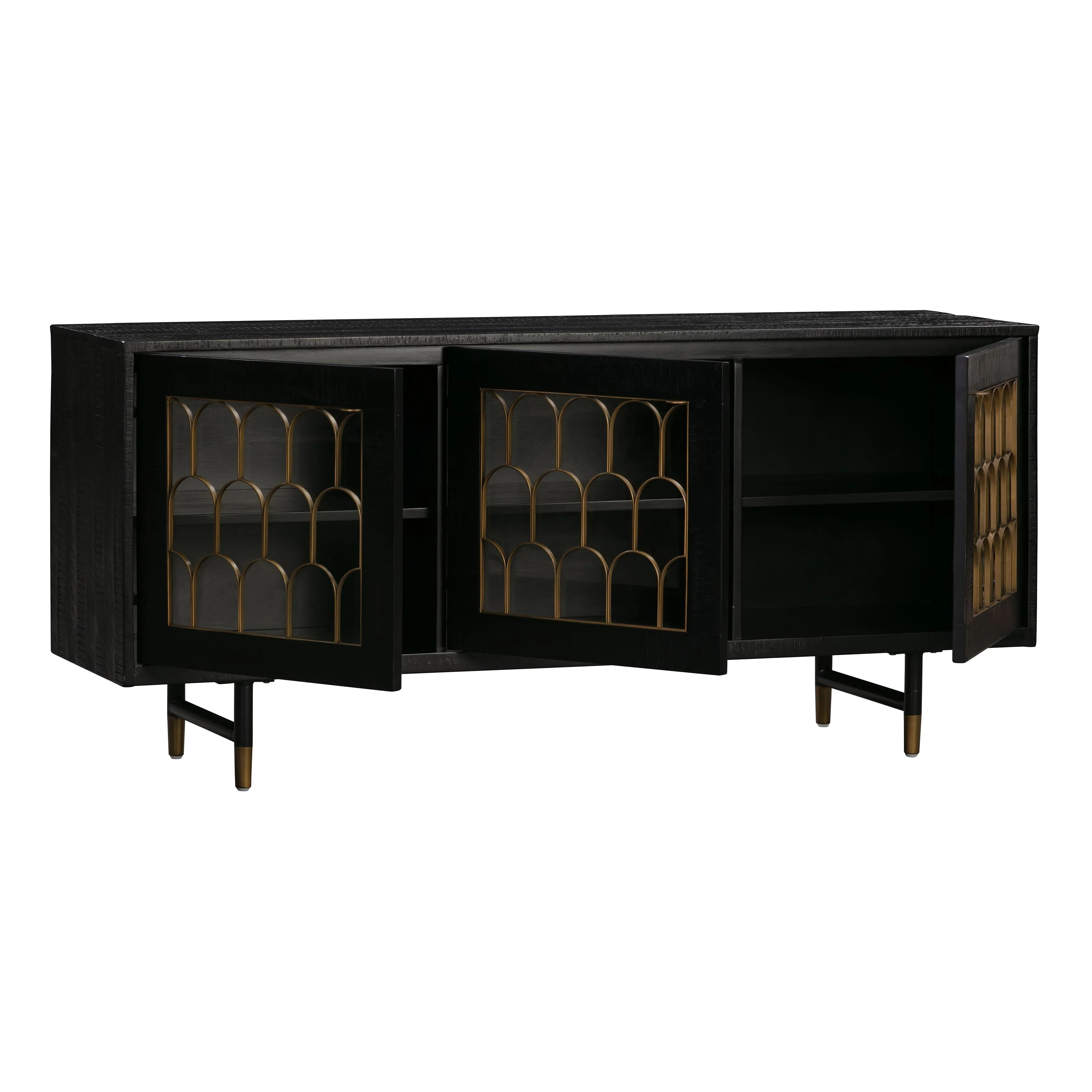 Gatsby 66" Black Acacia Wood Buffet - Image 5