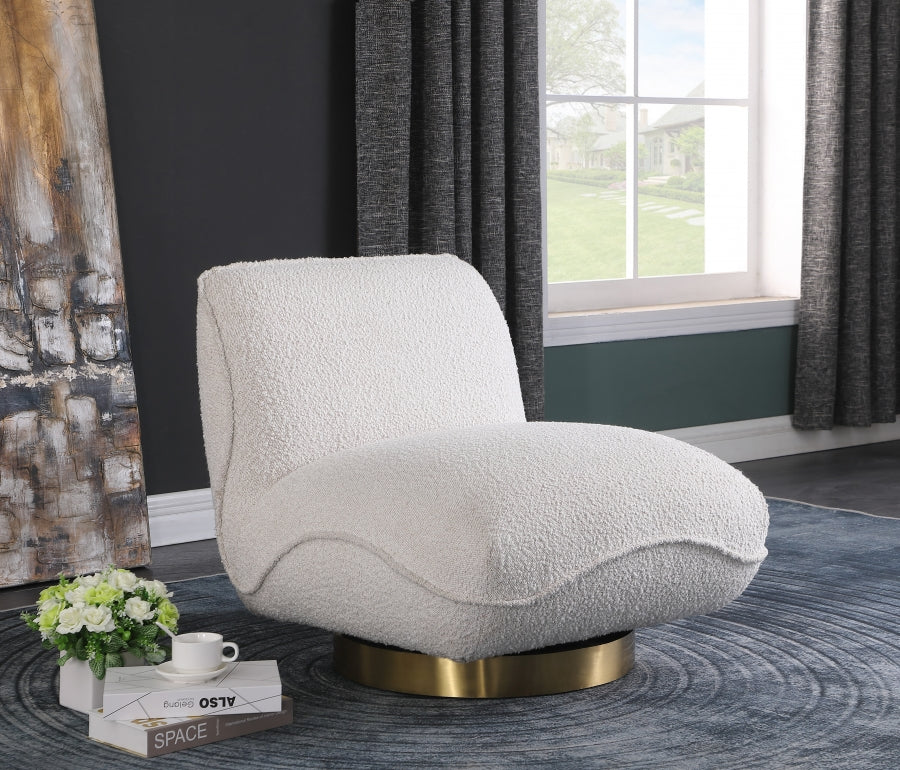 Geneva Boucle Fabric Upholstered Swivel Accent Chair - Image 11