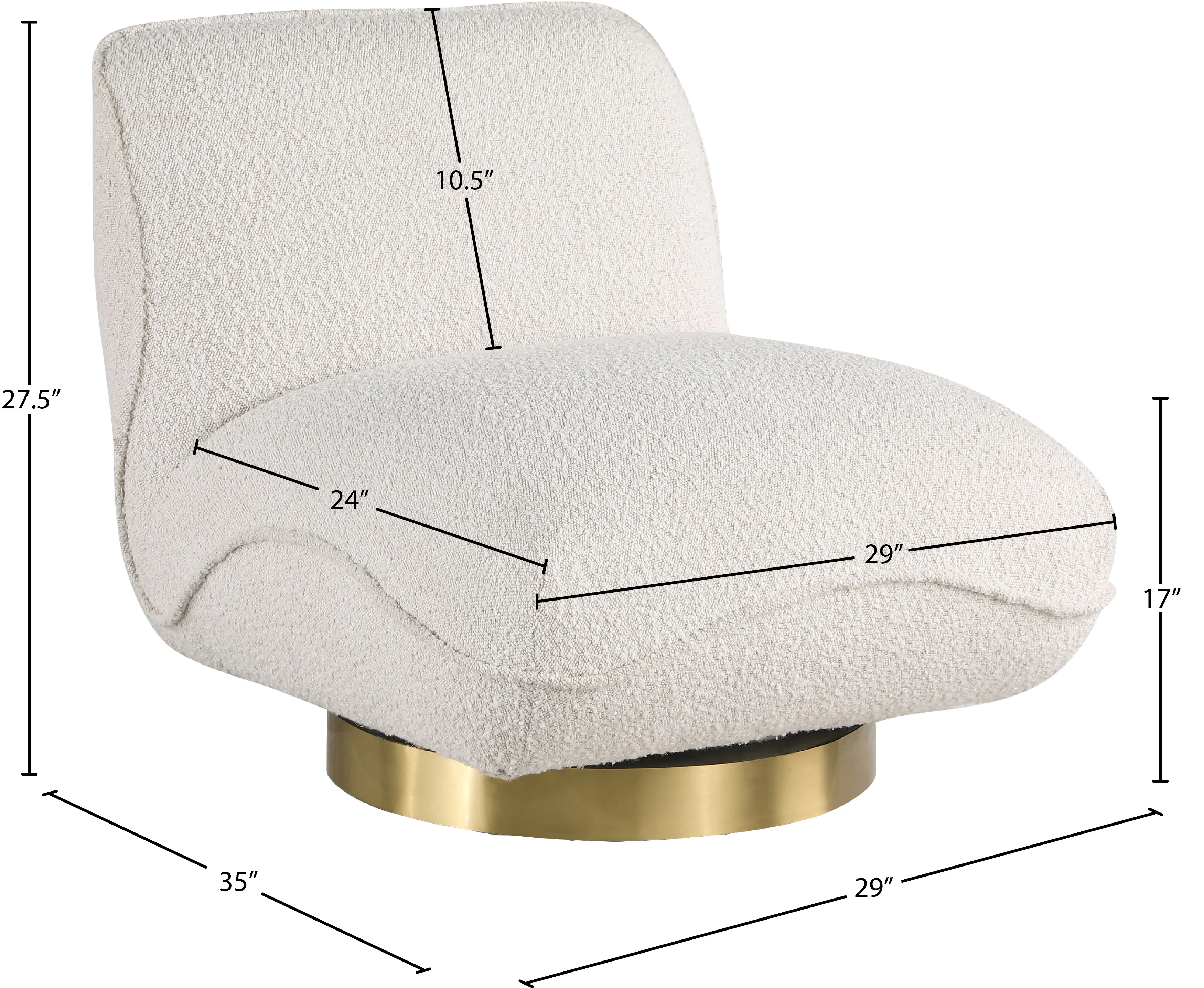 Geneva Boucle Fabric Upholstered Swivel Accent Chair - Image 17