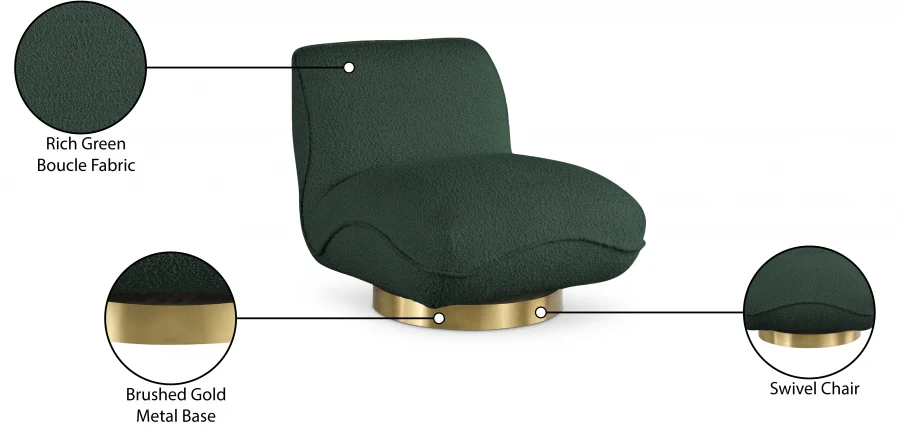 Geneva Boucle Fabric Upholstered Swivel Accent Chair - Image 27