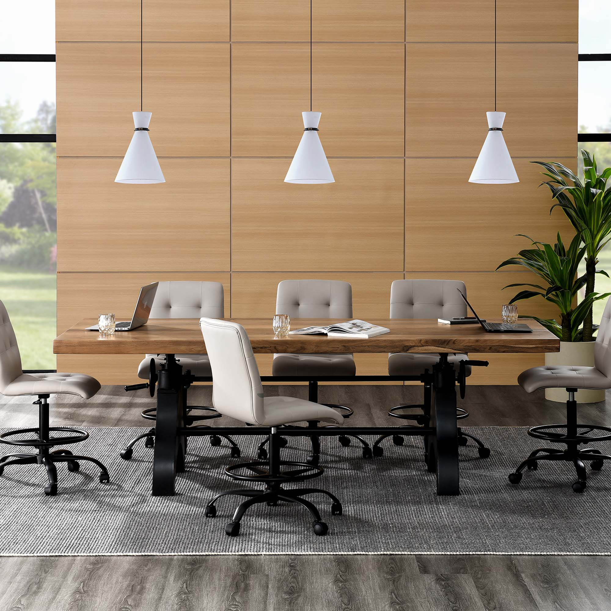 Genuine 96" Crank Adjustable Height Dining and Conference Table - Image 14