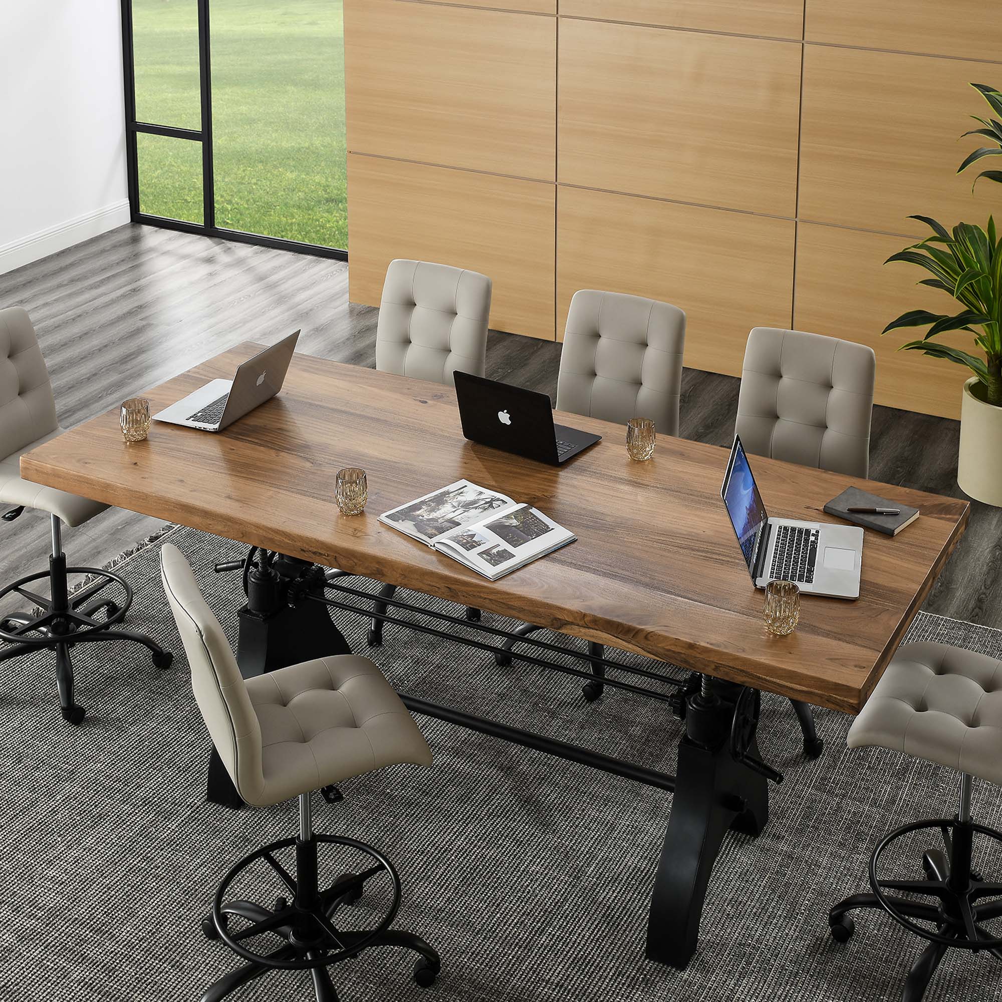 Genuine 96" Crank Adjustable Height Dining and Conference Table - Image 15