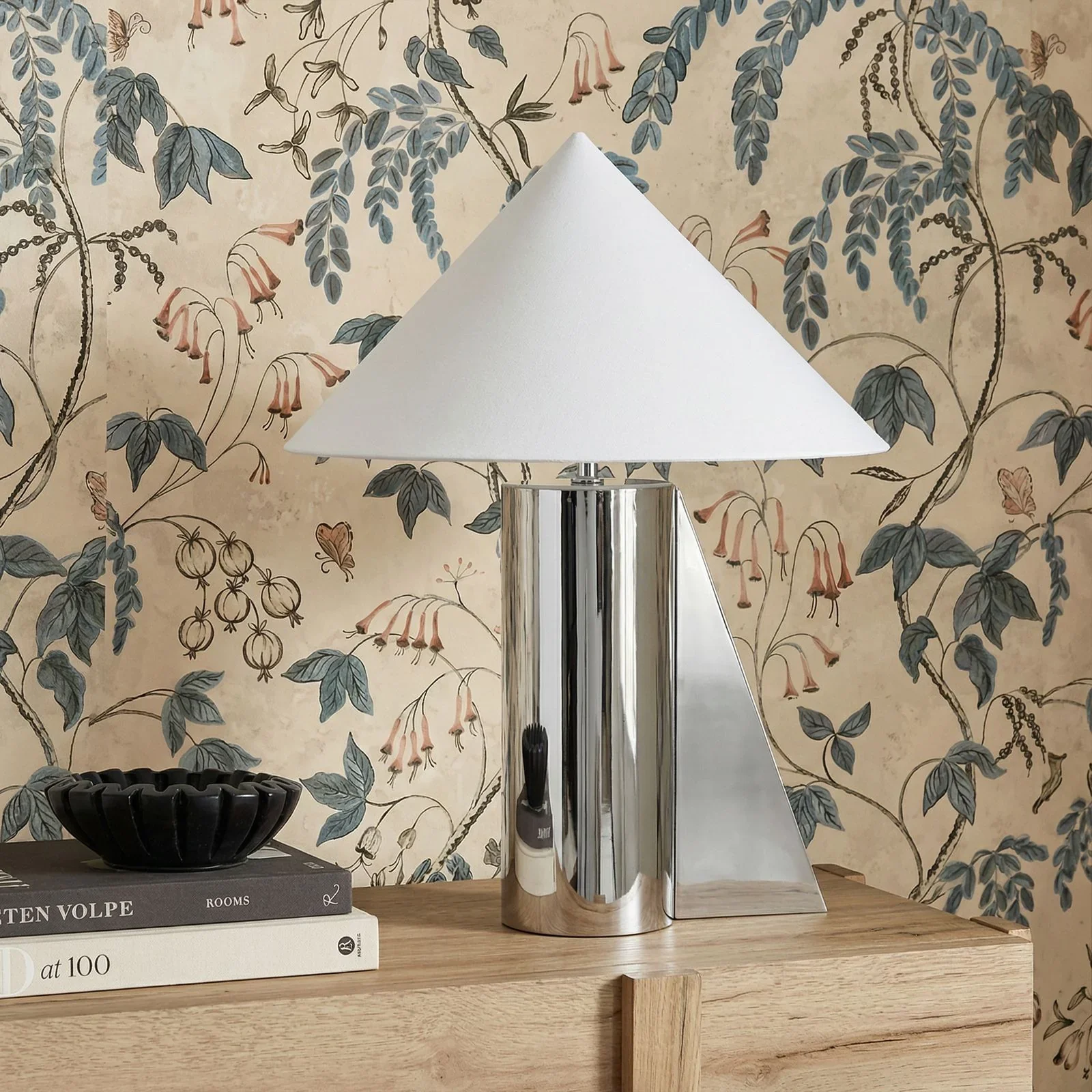 Geo Angled Chrome Table Lamp - Image 2