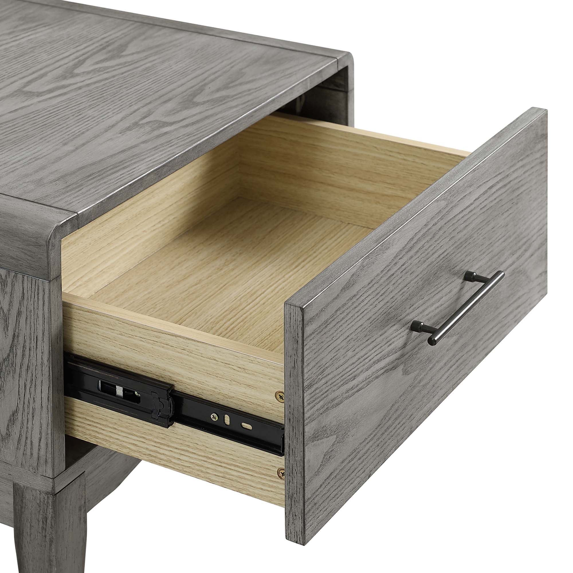 Georgia Wood Nightstand in Gray - Image 5