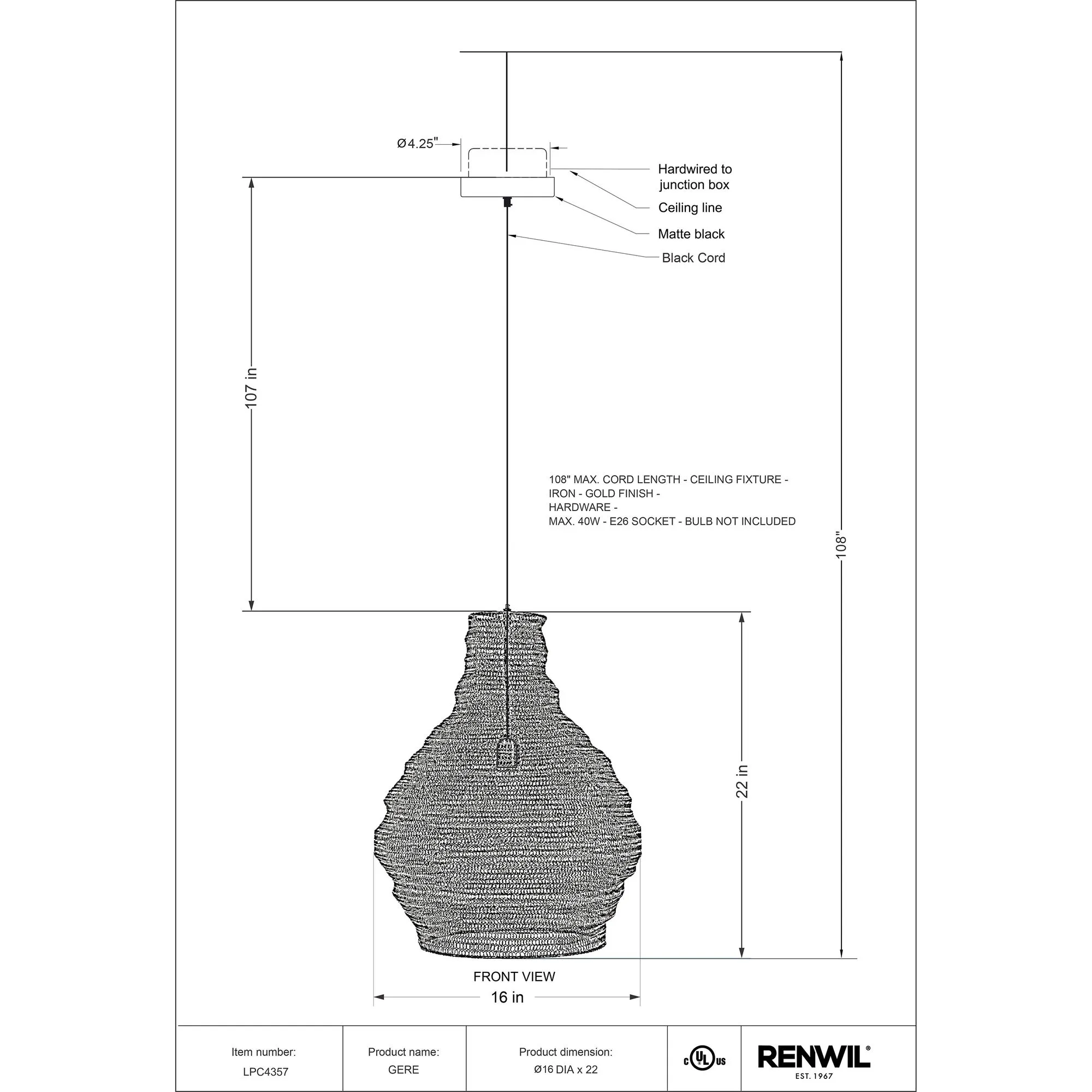 Gere Pendant Lamp - Image 5