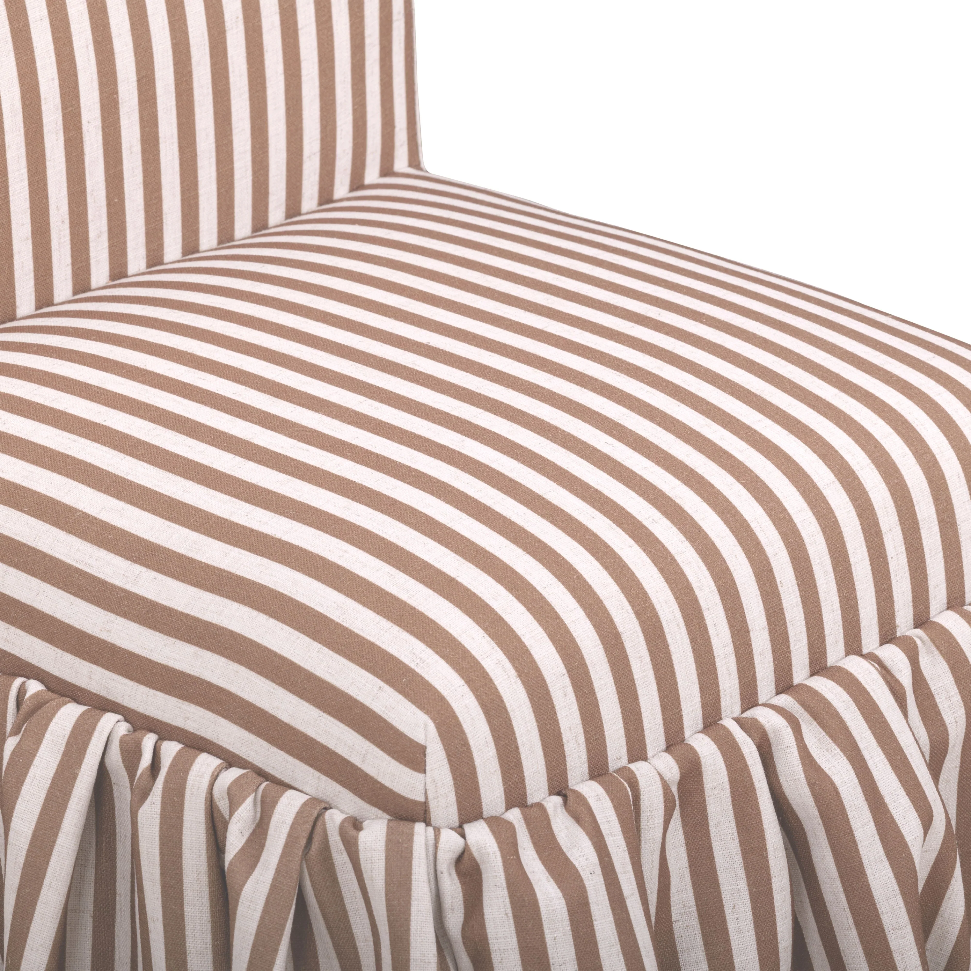 Gertrude Striped Performance Linen Skirted Dining Chair - Image 5