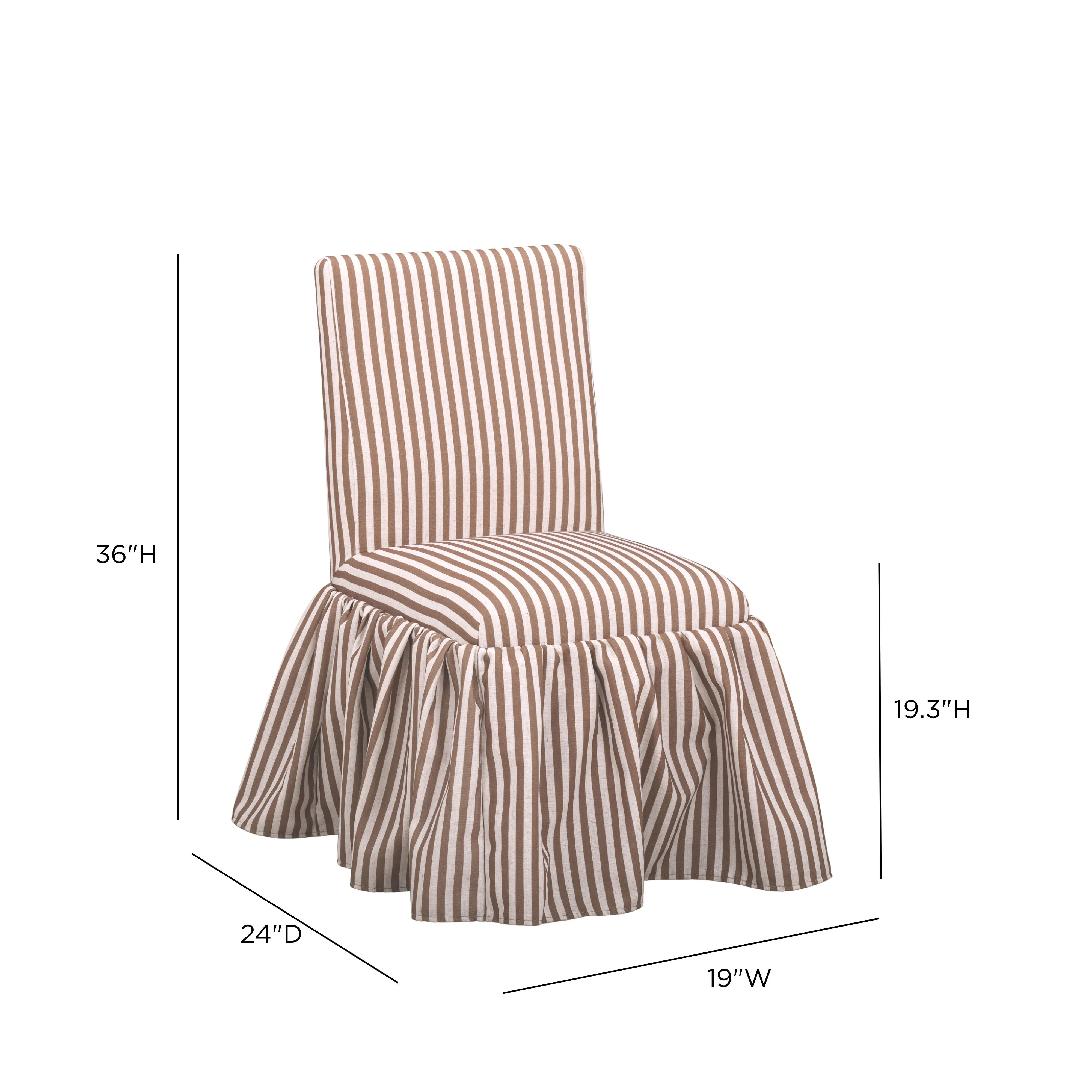 Gertrude Striped Performance Linen Skirted Dining Chair - Image 6
