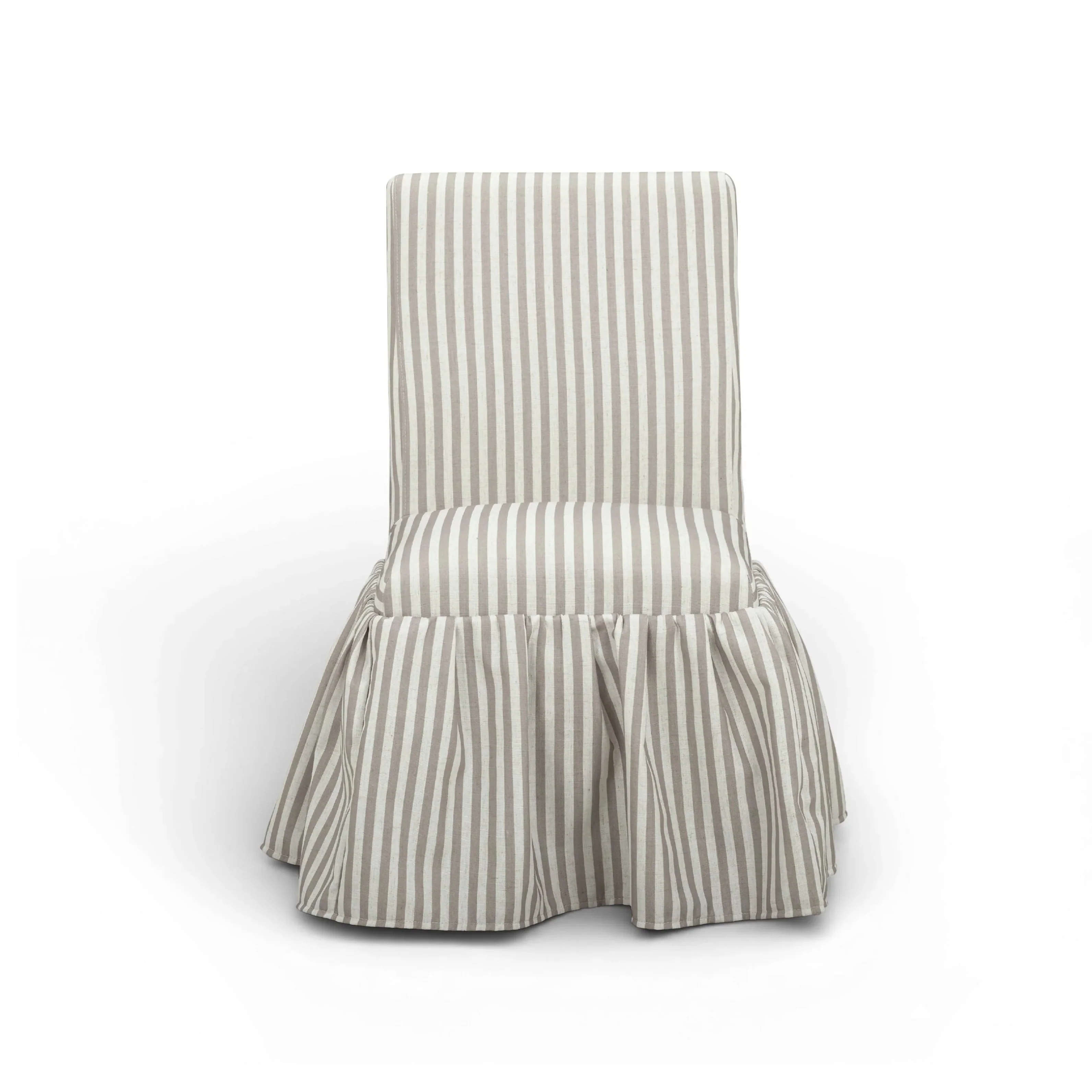 Gertrude Striped Performance Linen Skirted Dining Chair - Image 8