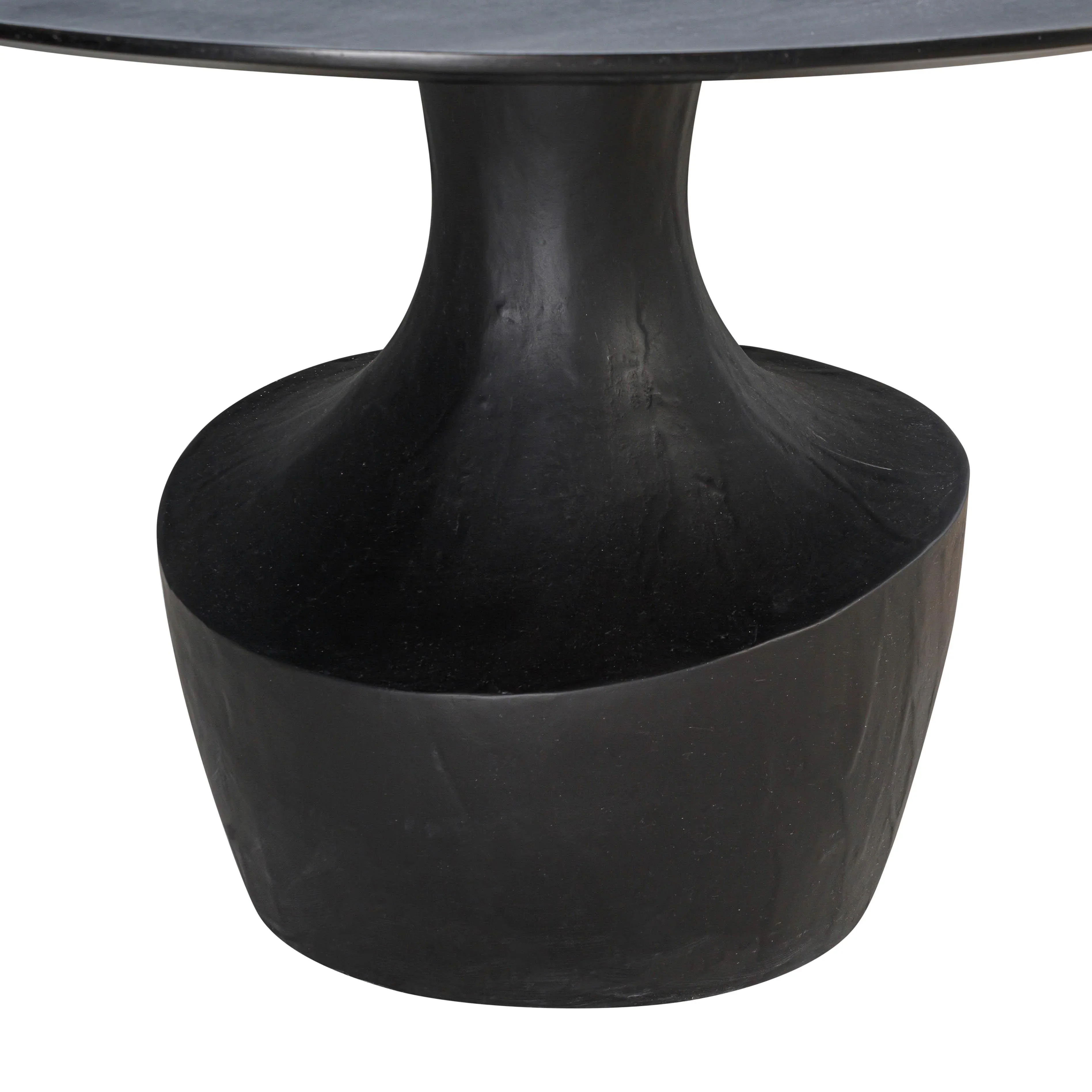 Gevra 54" Black Acacia & Faux Plaster Round Dining Table - Image 4