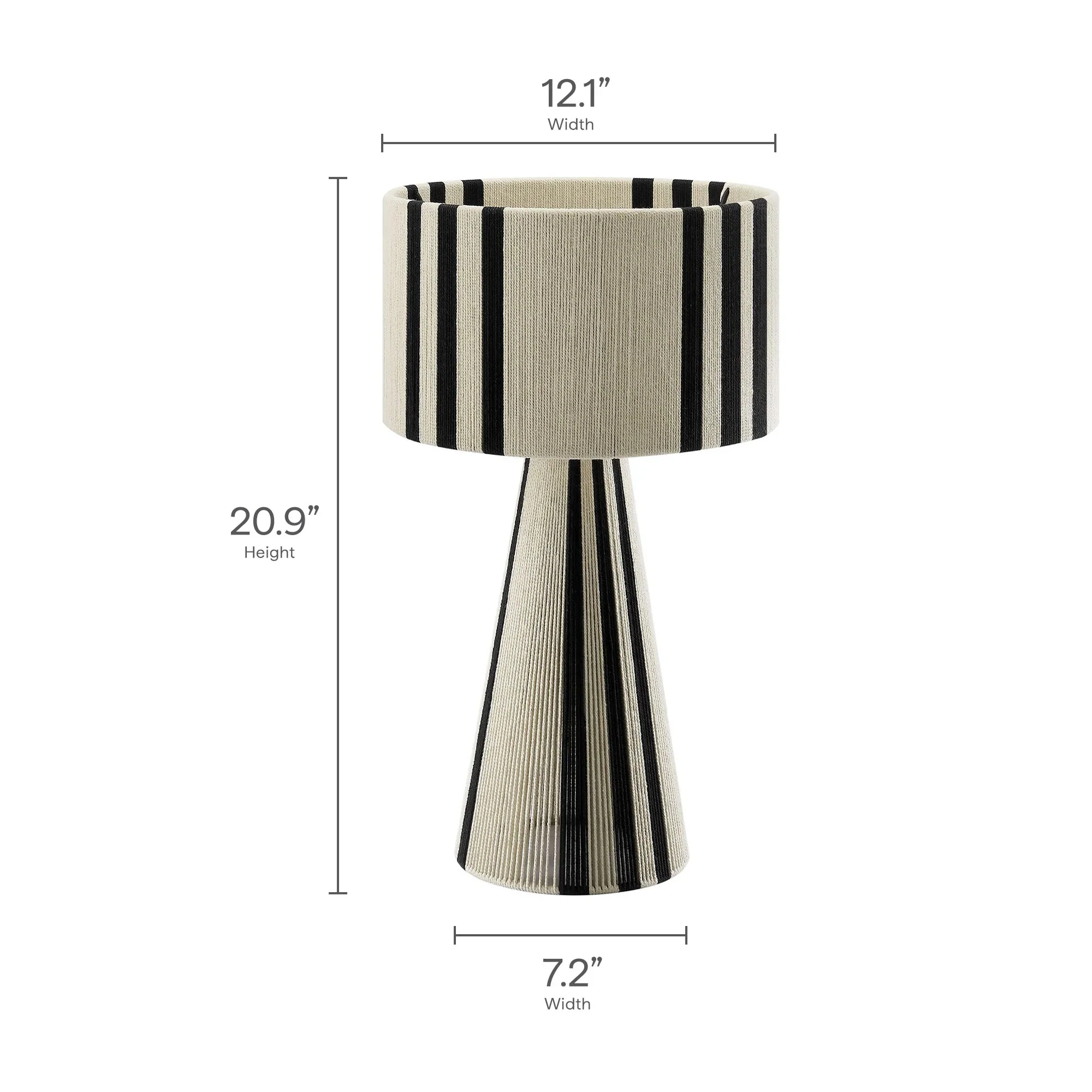 Gia Handwoven Cotton Thread Striped or Plain Table Lamp - Image 10
