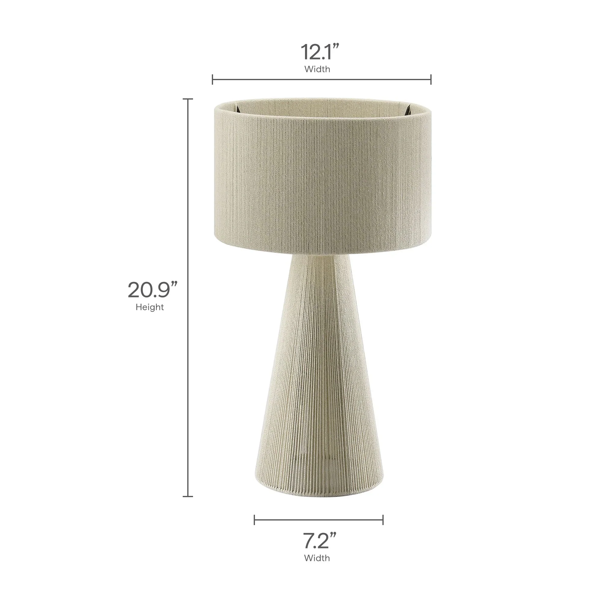 Gia Handwoven Cotton Thread Striped or Plain Table Lamp - Image 30